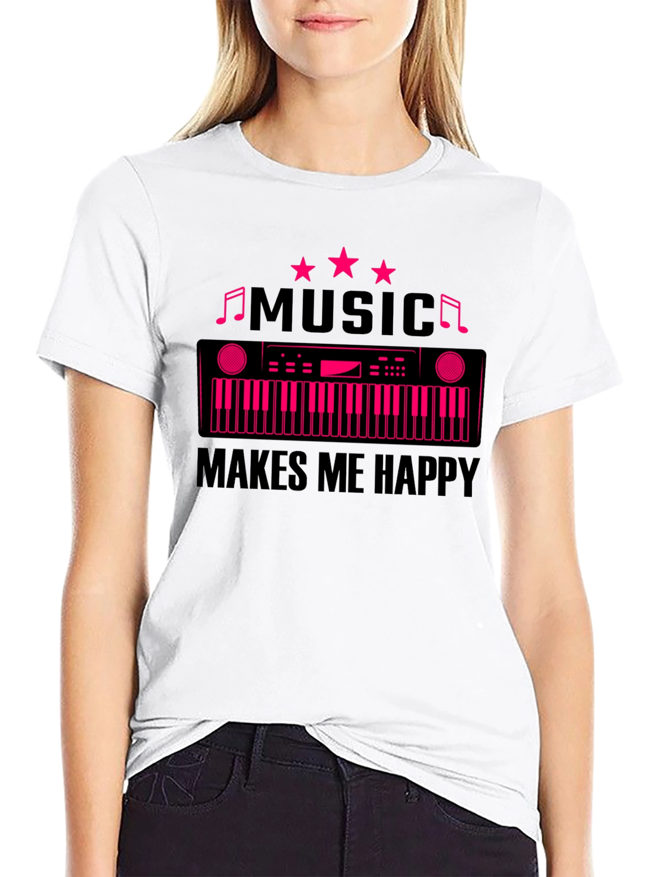 Music Makes Me Happy Graphic T-Shirt