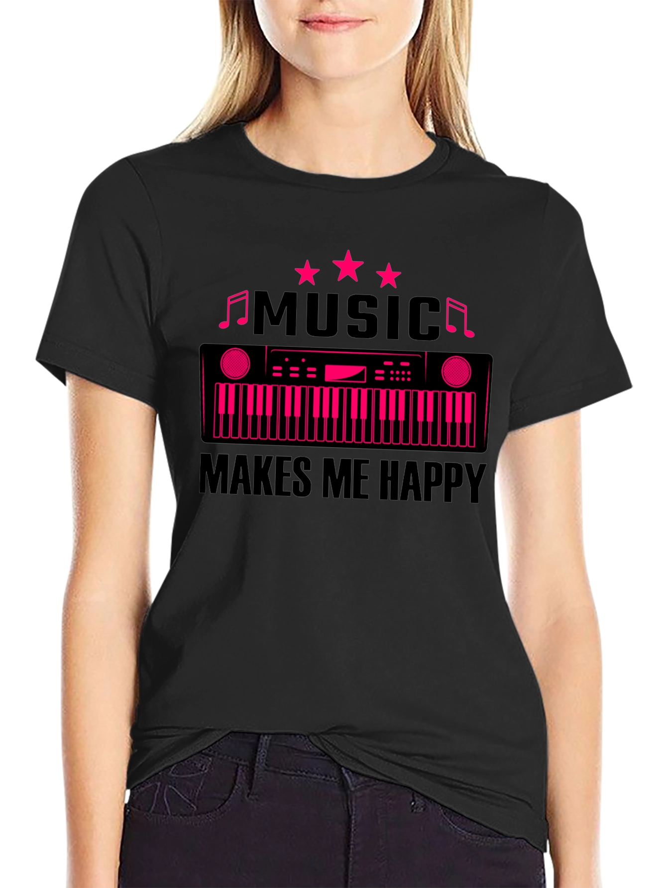 Music Makes Me Happy Graphic T-Shirt