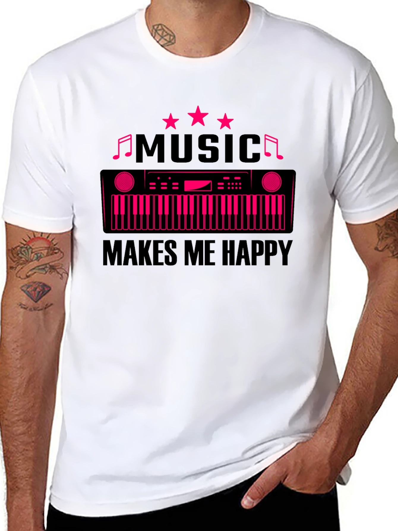 Music Makes Me Happy Graphic T-Shirt