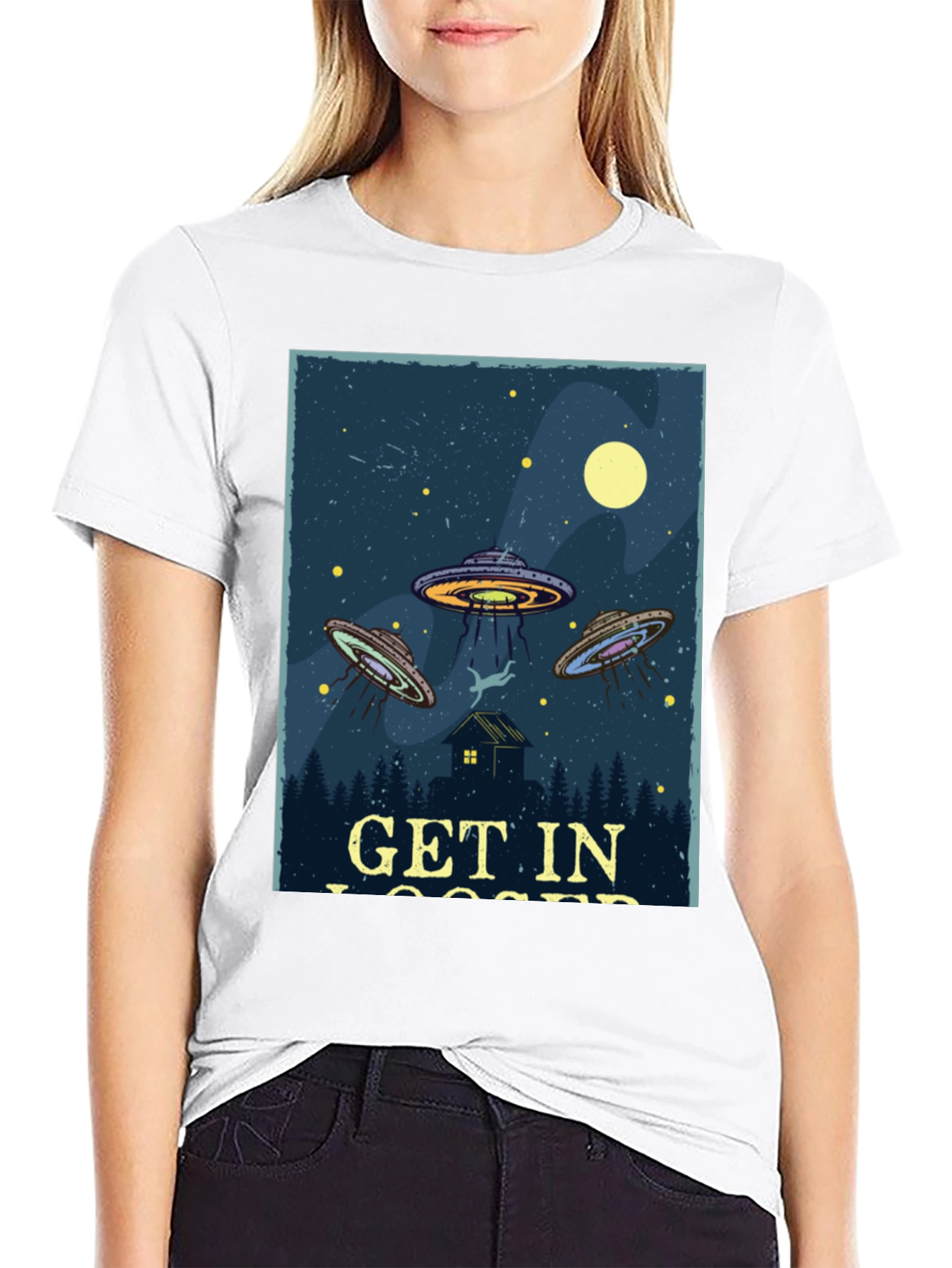 Get In Loser UFO Abduction T-Shirt