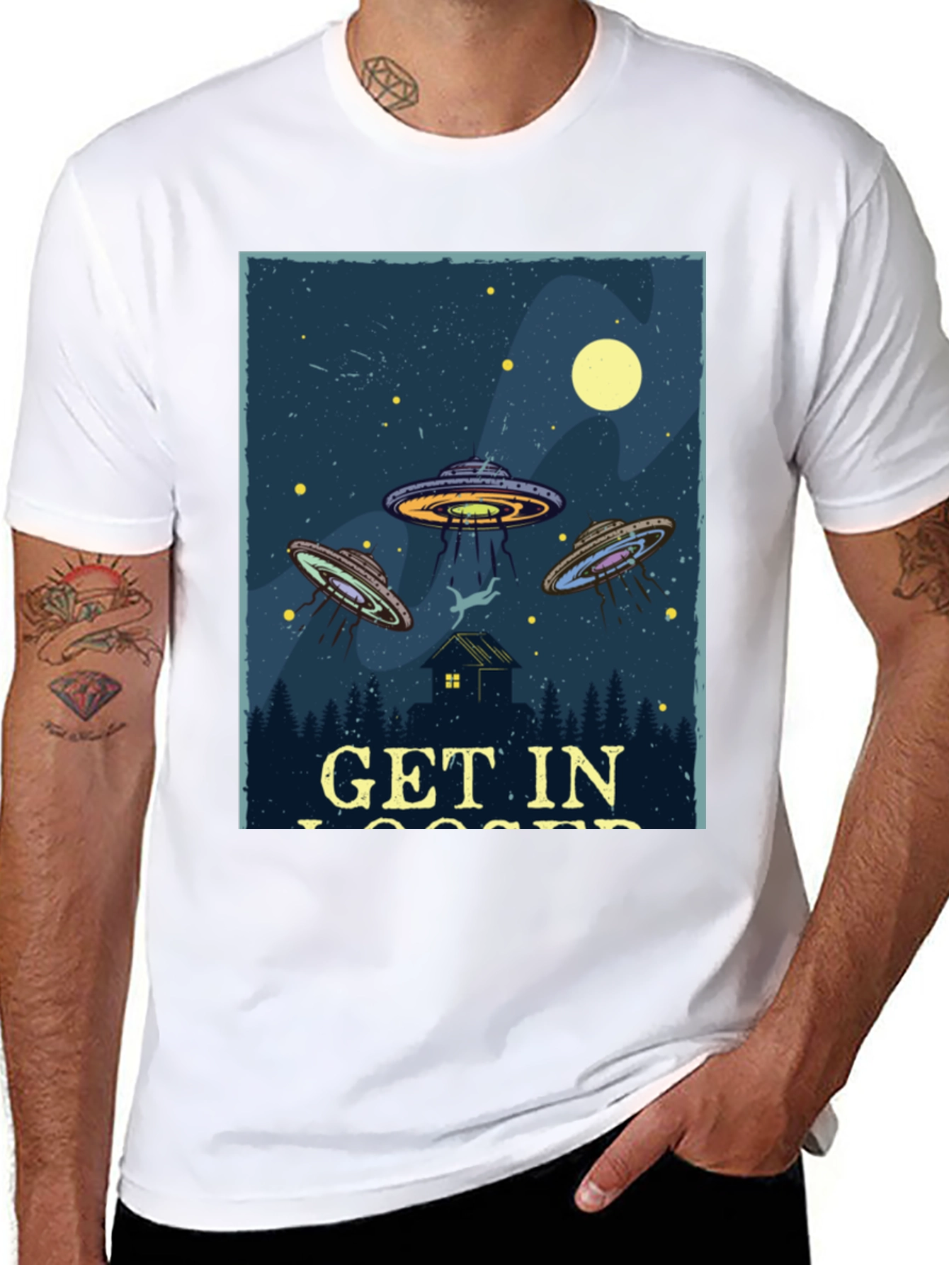 Get In Loser UFO Abduction T-Shirt