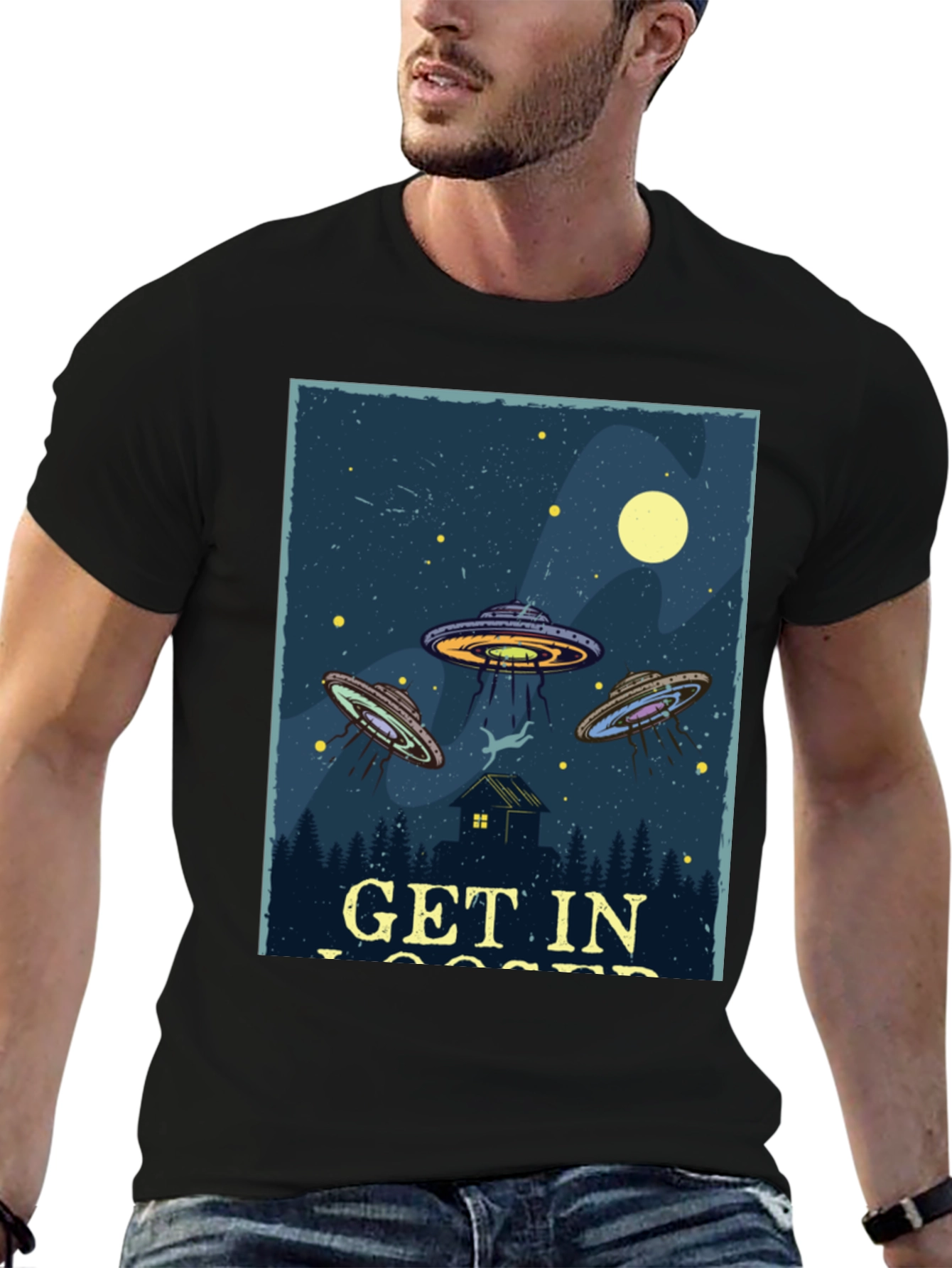 Get In Loser UFO Abduction T-Shirt