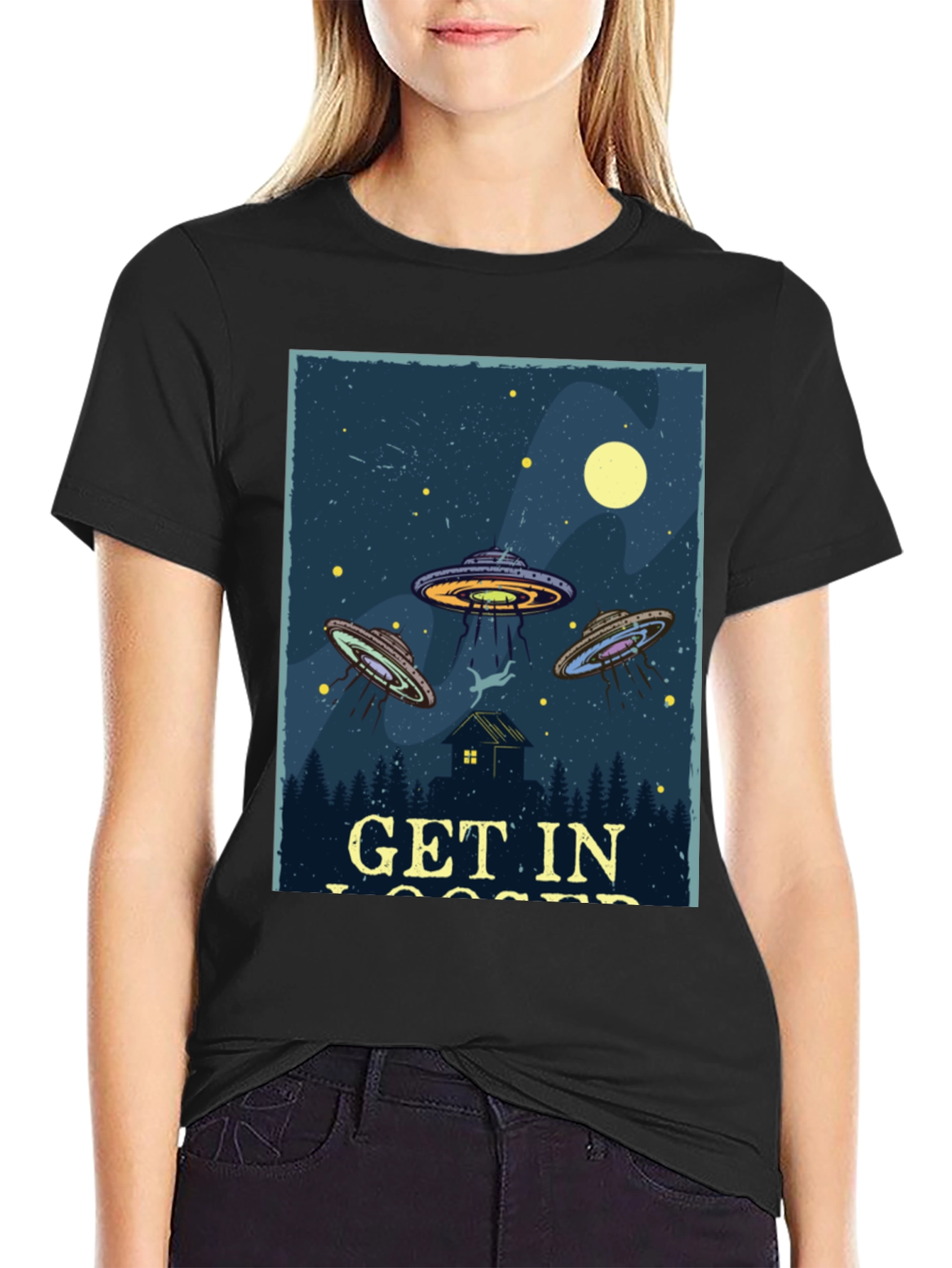 Get In Loser UFO Abduction T-Shirt