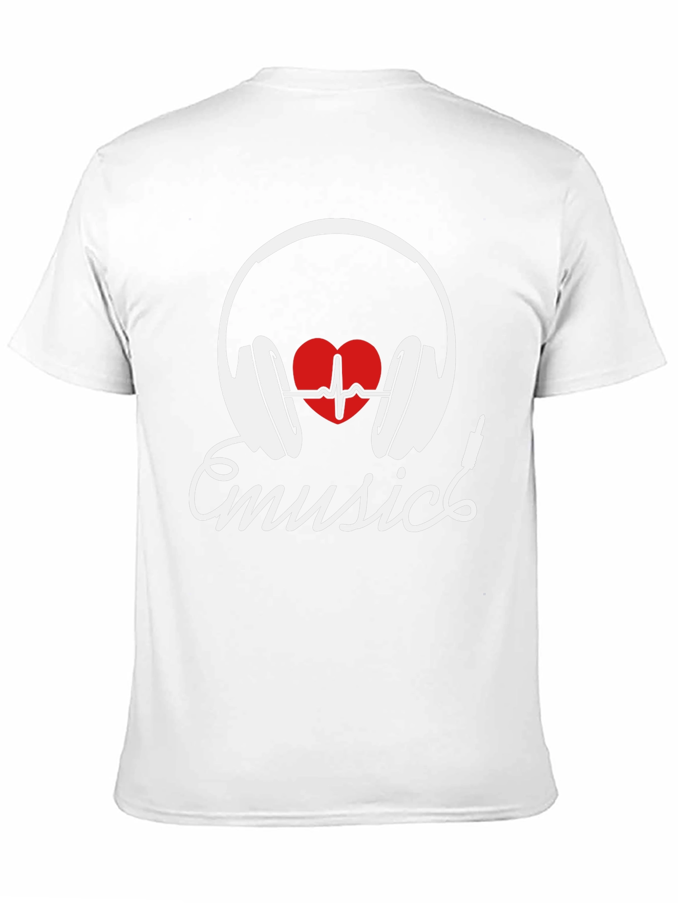 Music Lover T-Shirt - Heartbeat Headphones Design