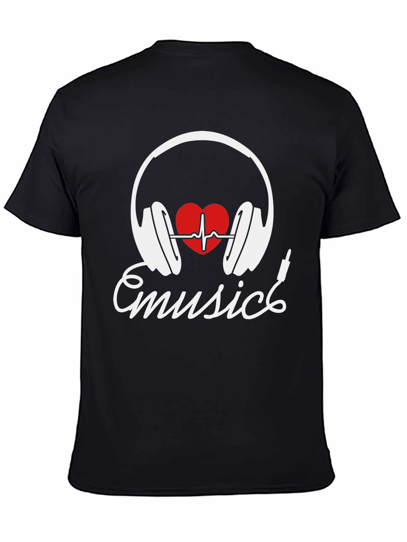 Music Lover T-Shirt - Heartbeat Headphones Design