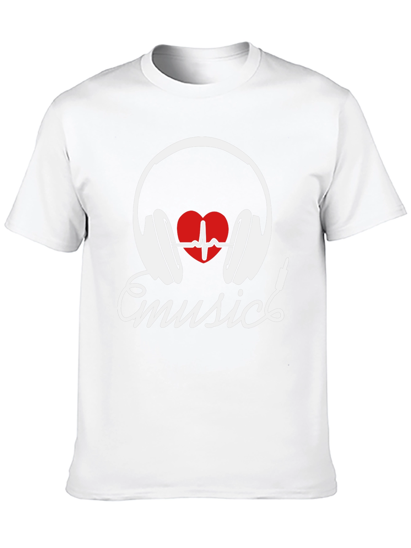 Music Lover T-Shirt - Heartbeat Headphones Design