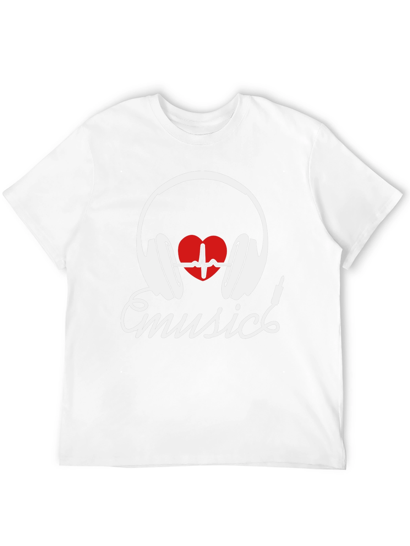 Music Lover T-Shirt - Heartbeat Headphones Design