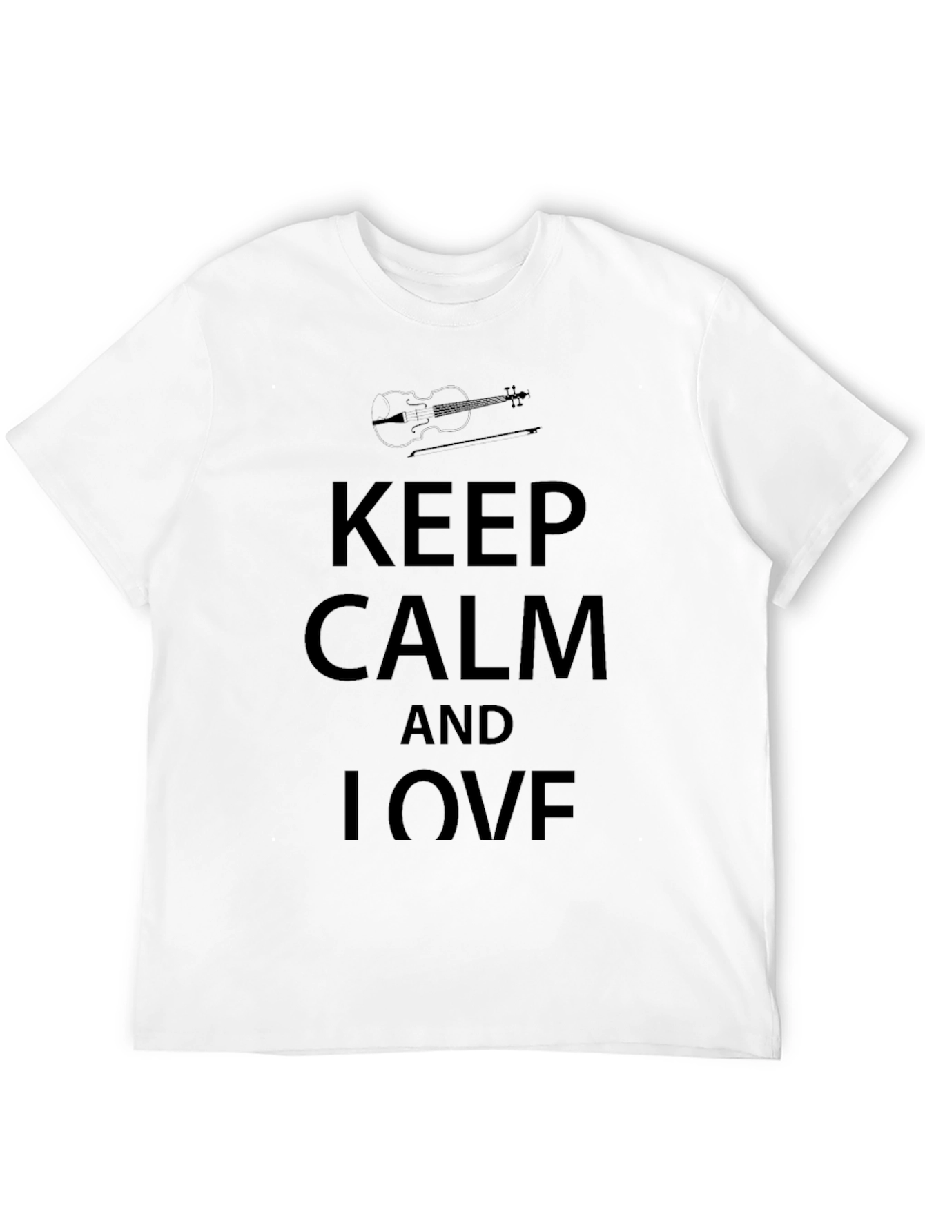 Keep Calm and Love Violin Black T-Shirt