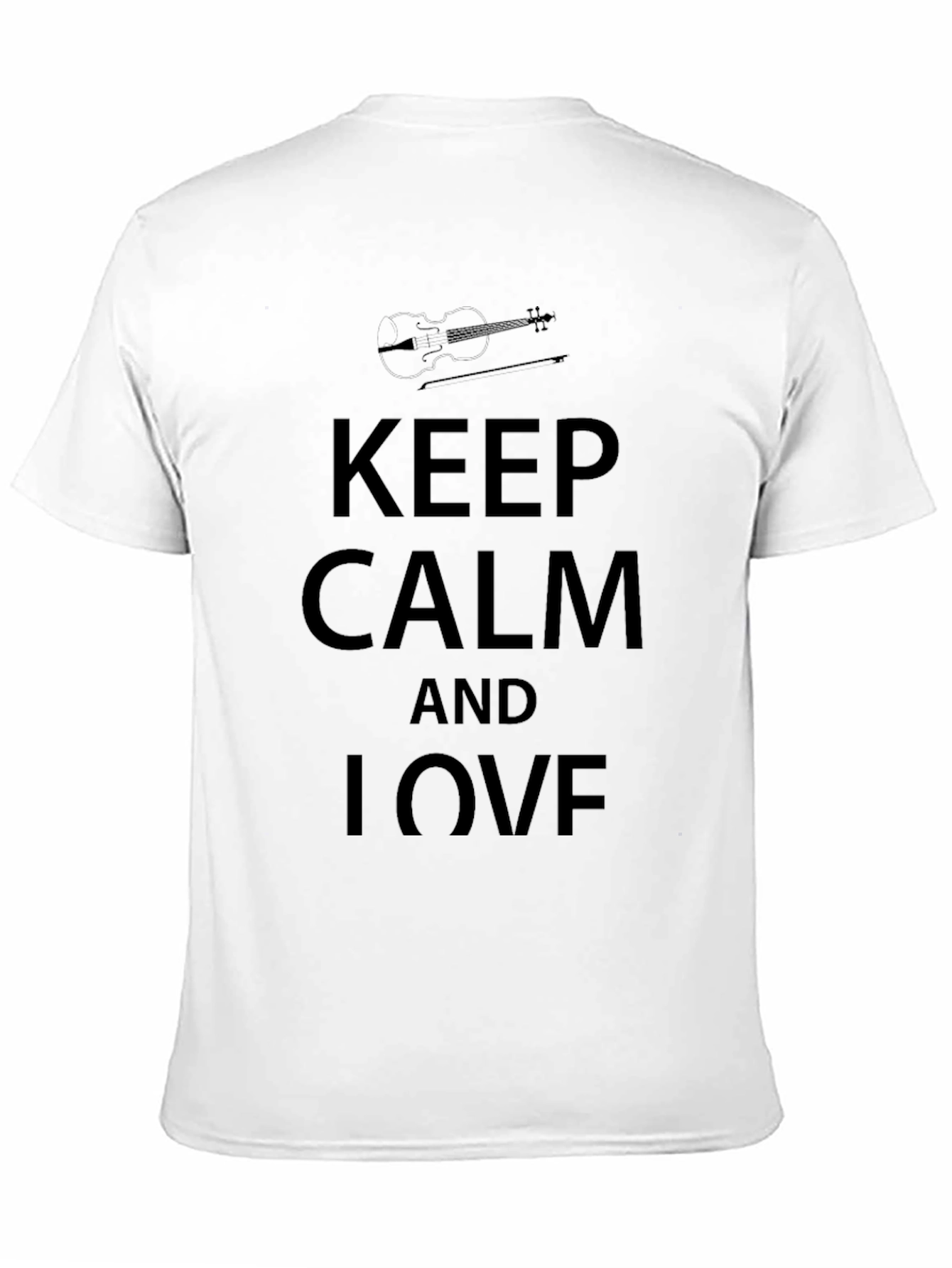 Keep Calm and Love Violin Black T-Shirt