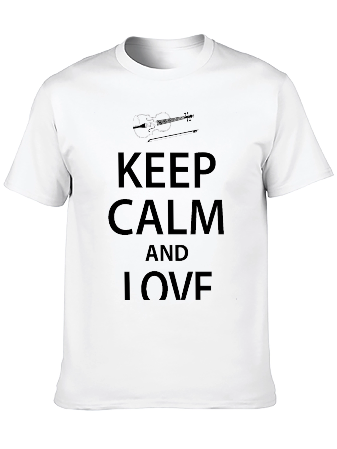 Keep Calm and Love Violin Black T-Shirt