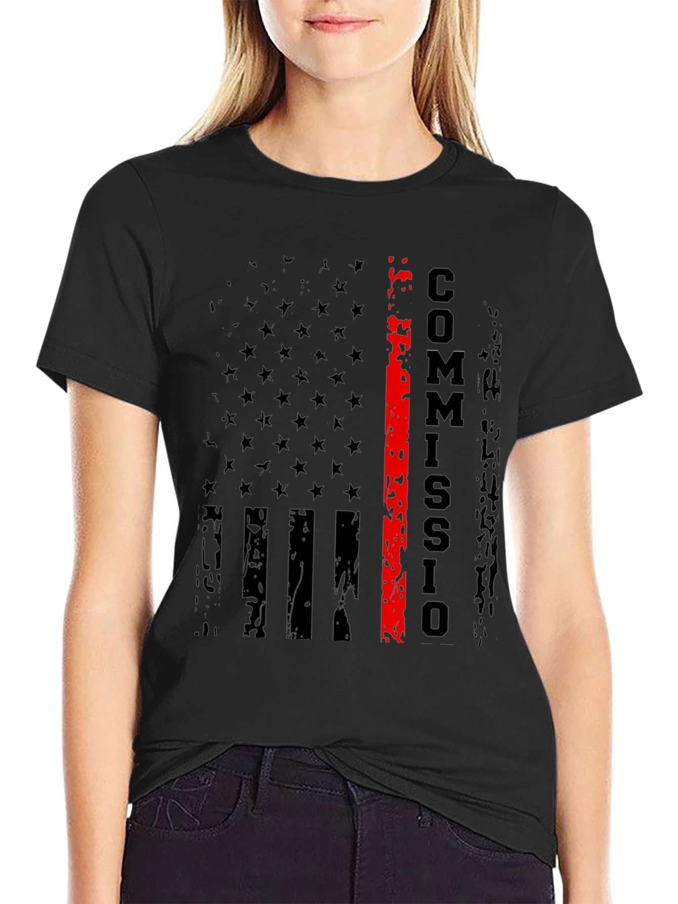 Commission T-Shirt - Distressed US Flag