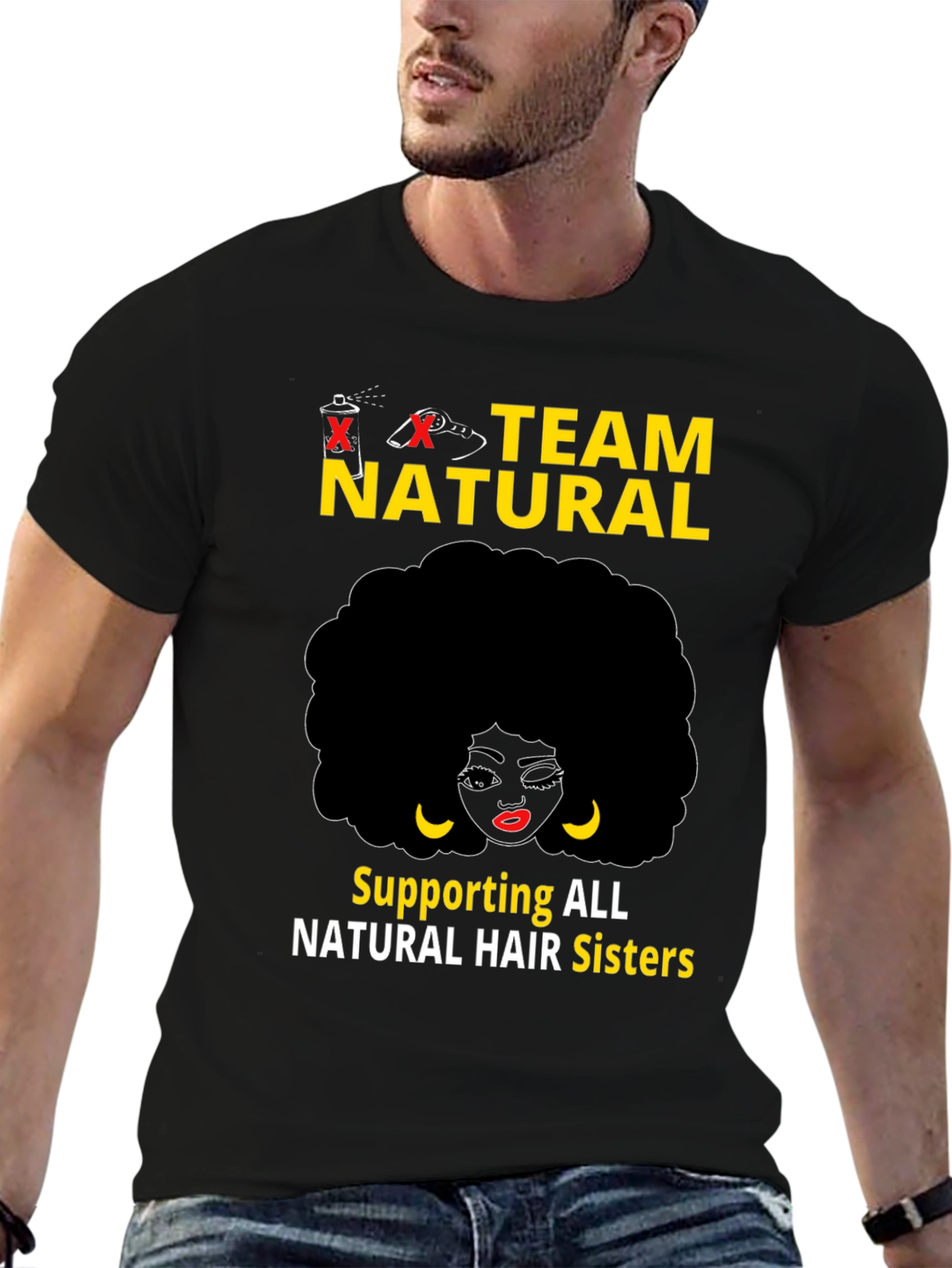 Team Natural Black T-Shirt - Hair Sisters Support