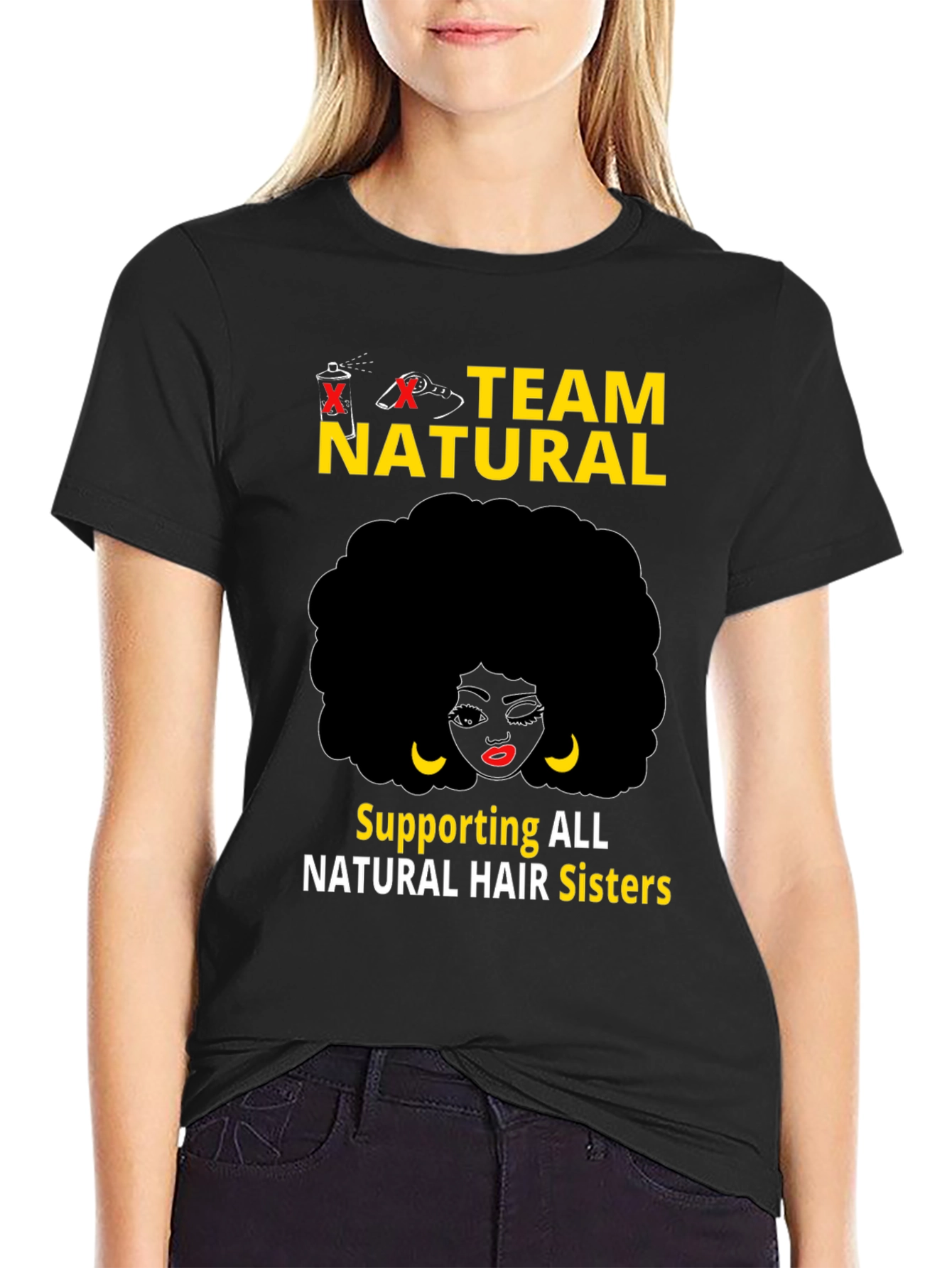 Team Natural Black T-Shirt - Hair Sisters Support