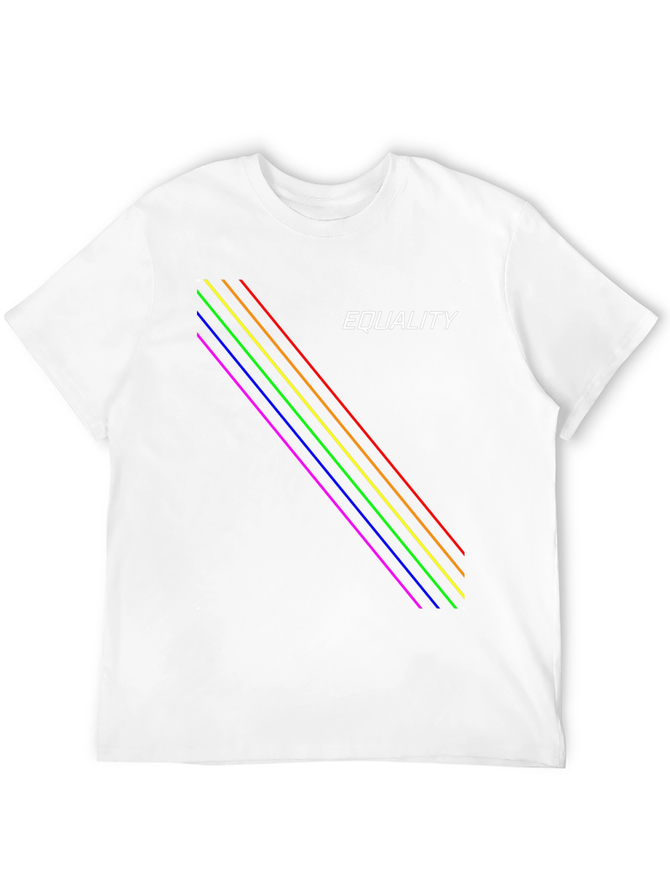 Equality Rainbow Stripe Black T-Shirt