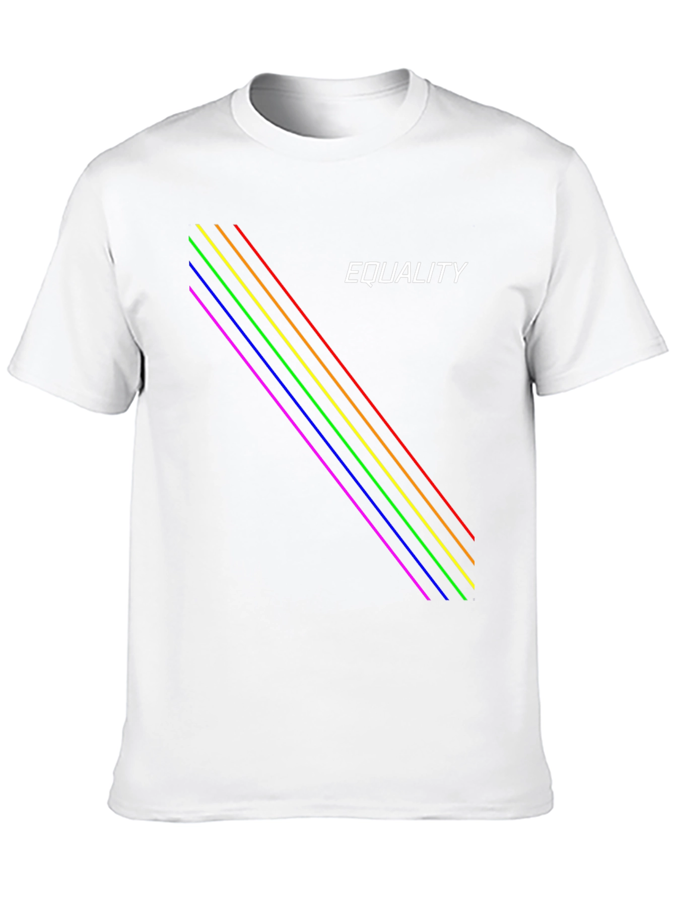 Equality Rainbow Stripe Black T-Shirt