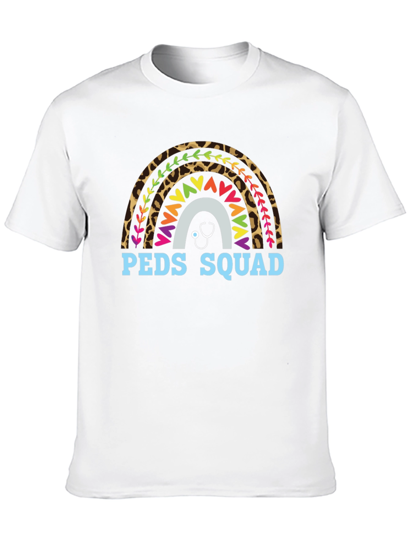 Peds Squad Rainbow Stethoscope T-Shirt