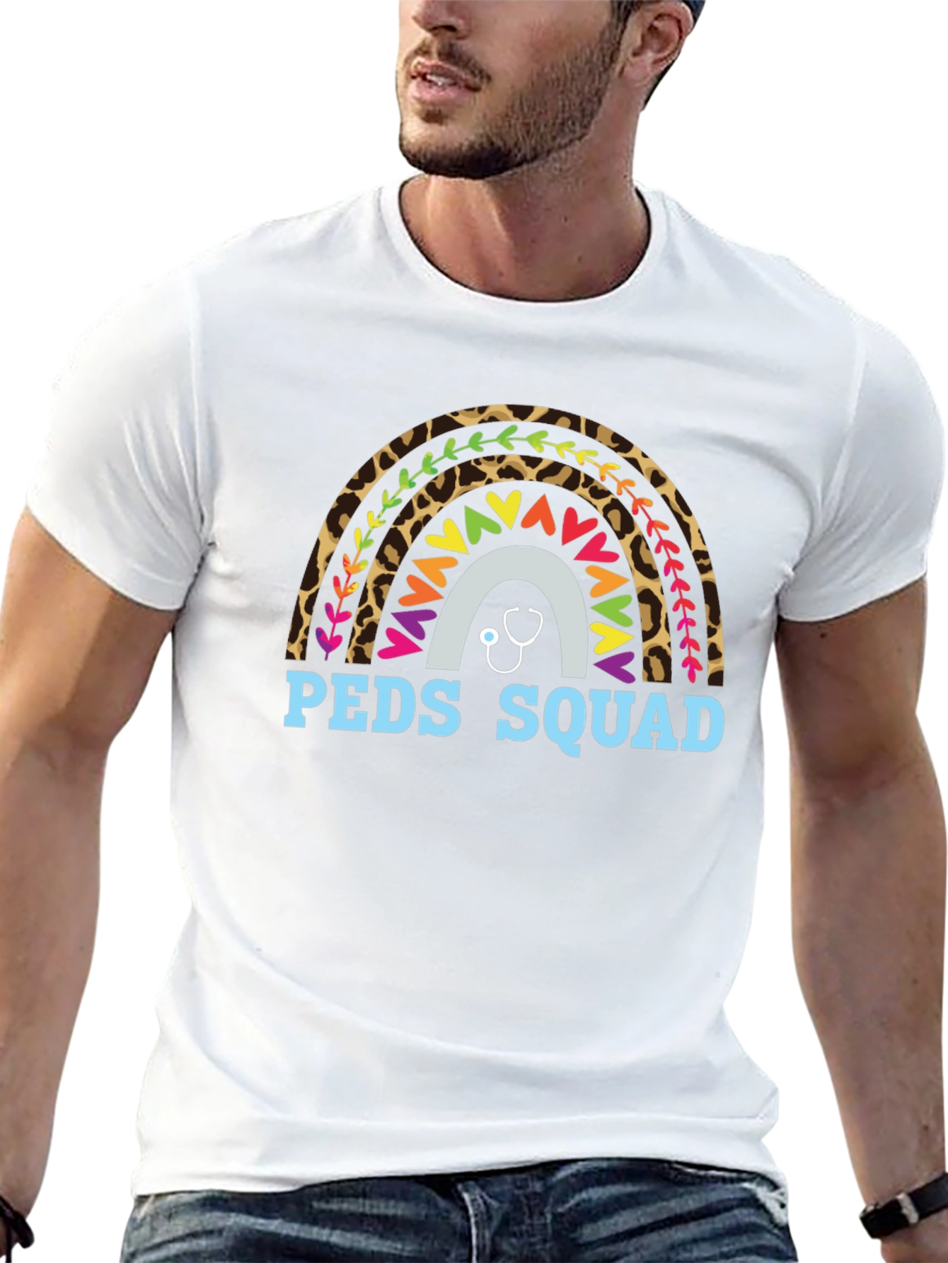 Peds Squad Rainbow Stethoscope T-Shirt
