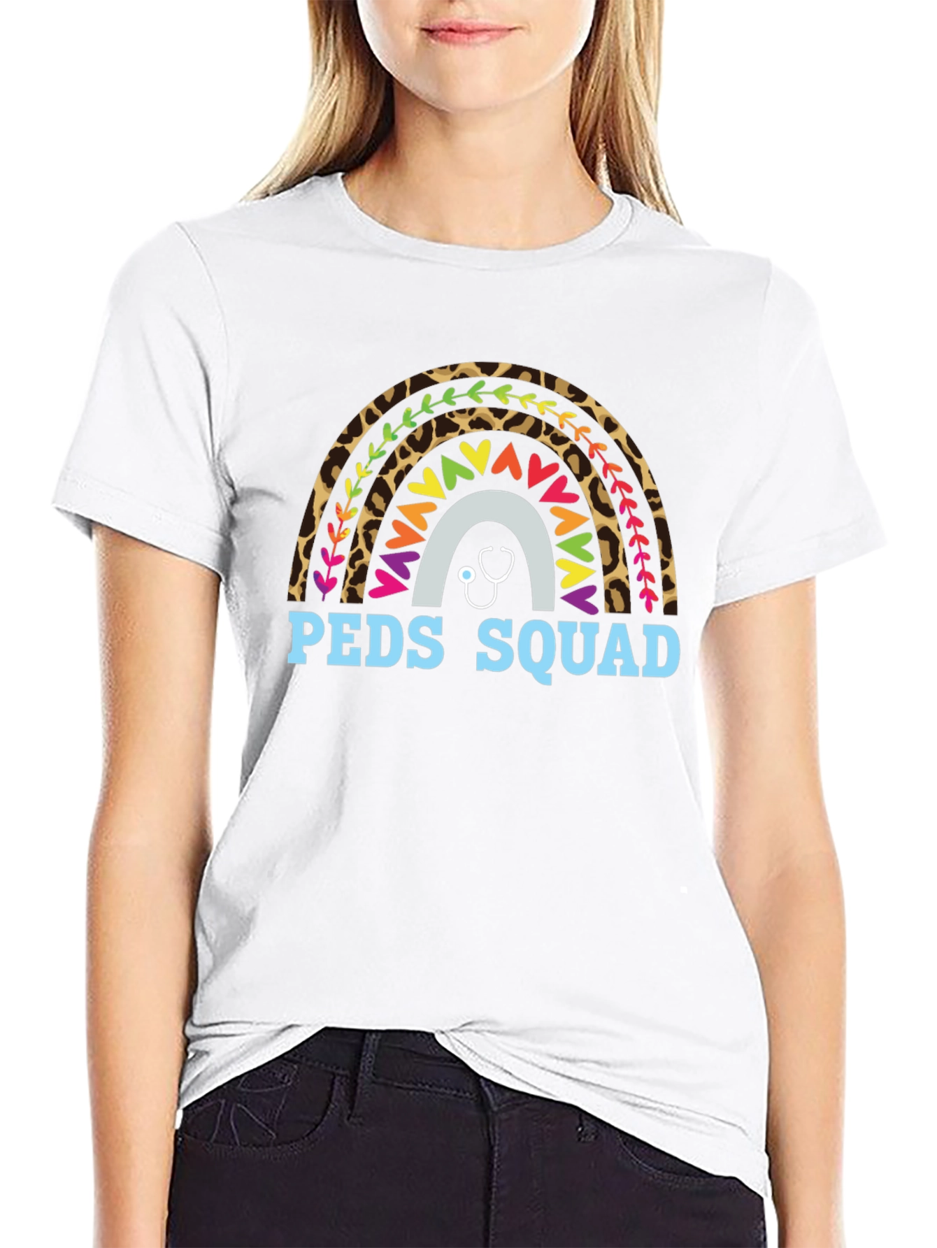 Peds Squad Rainbow Stethoscope T-Shirt