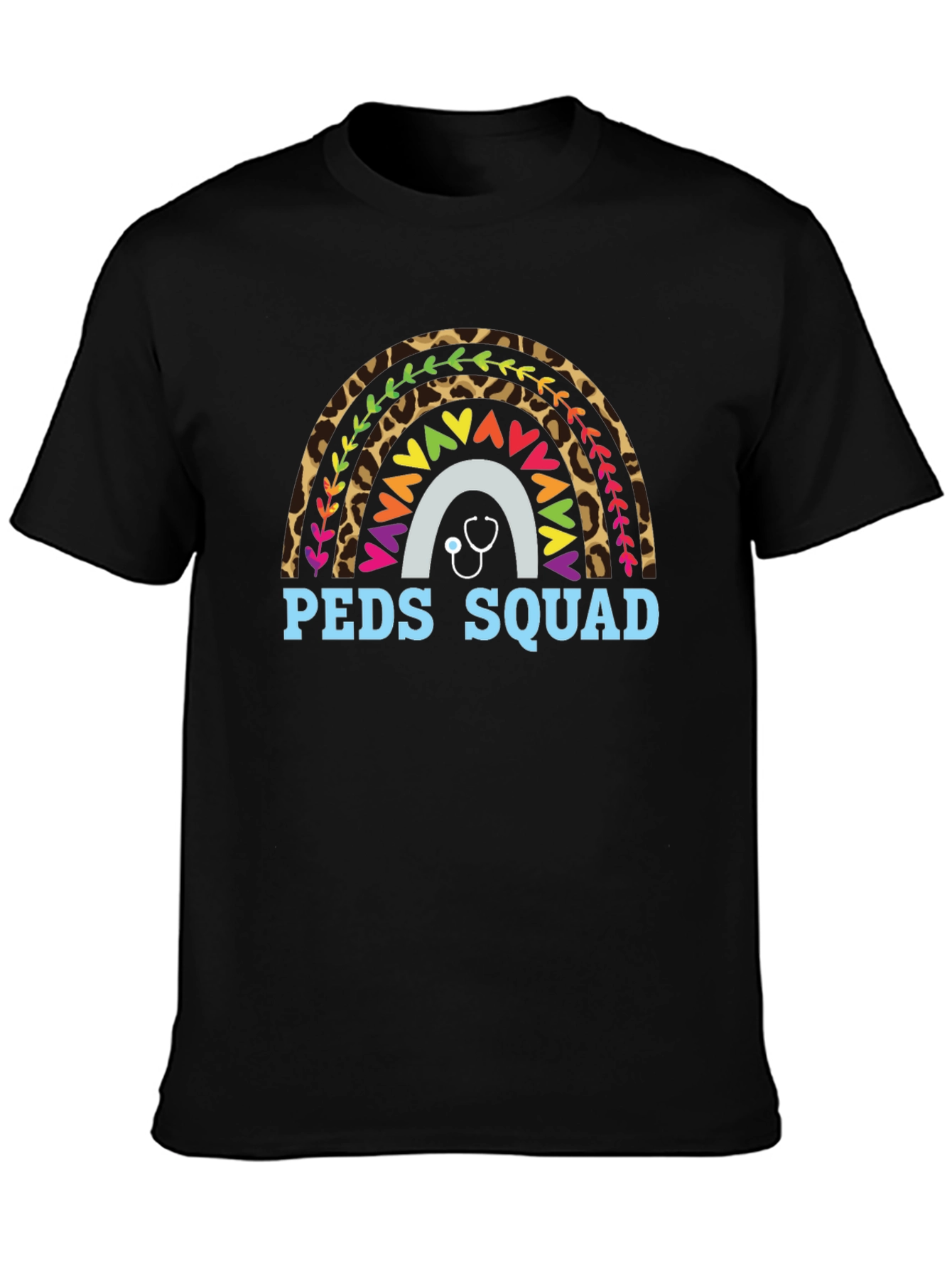 Peds Squad Rainbow Stethoscope T-Shirt