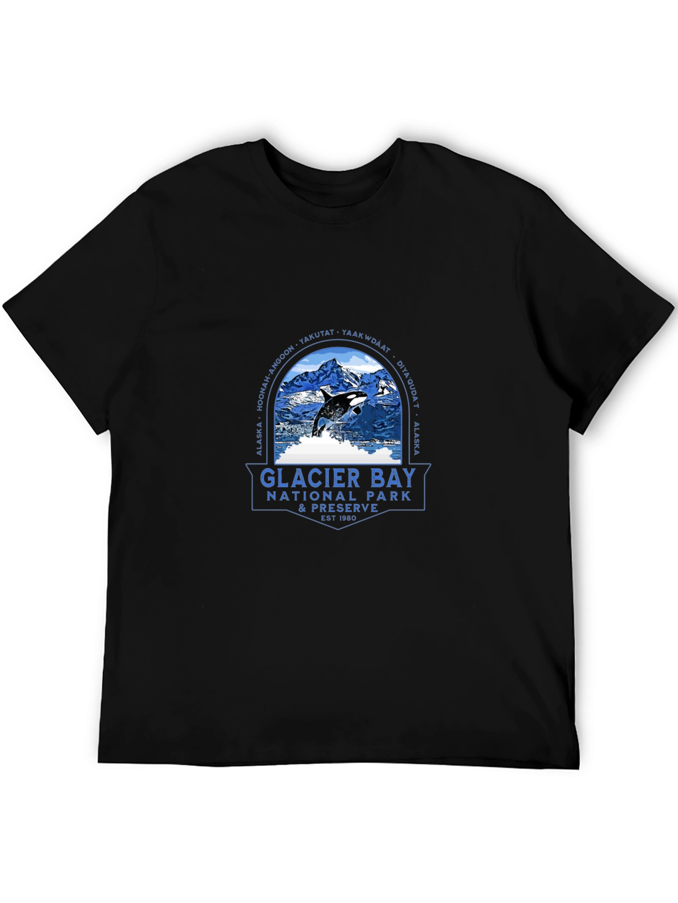 Glacier Bay National Park Black T-Shirt