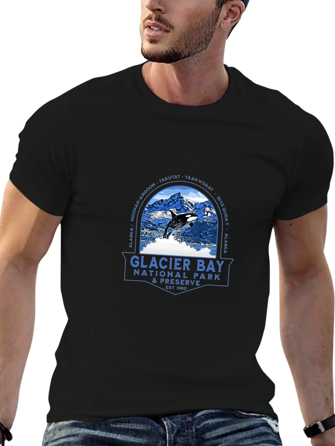 Glacier Bay National Park Black T-Shirt