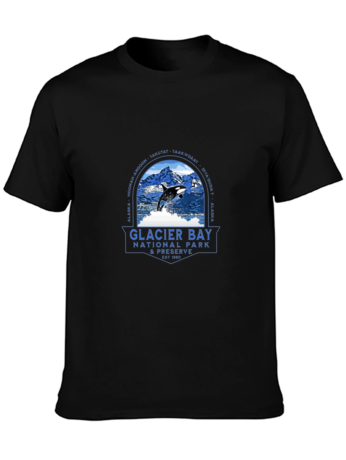Glacier Bay National Park Black T-Shirt