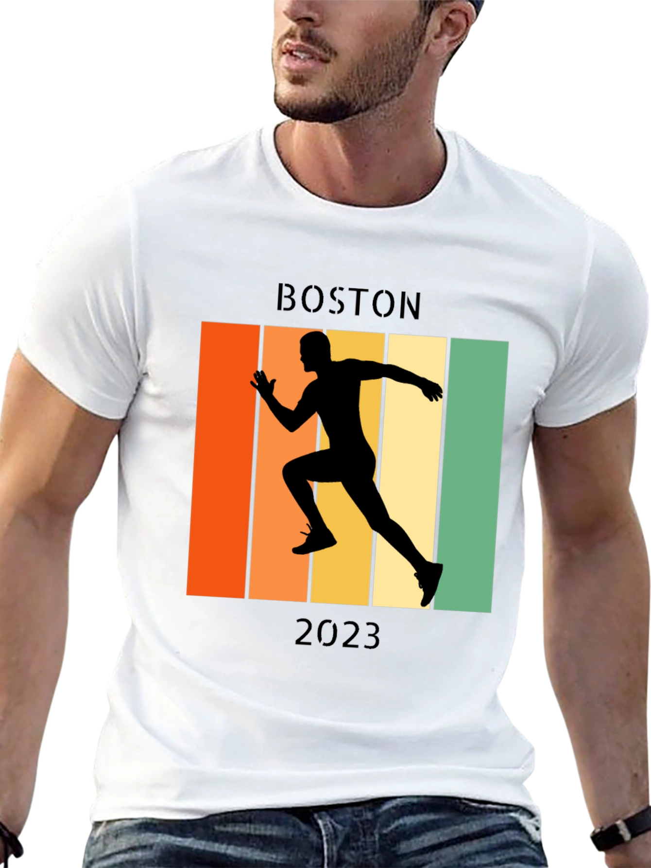Boston Marathon 2023 Retro Runner T-Shirt