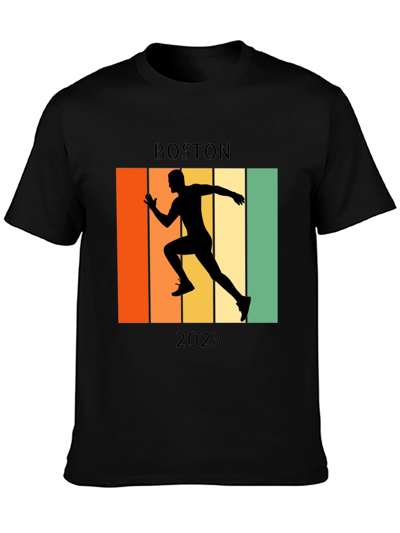 Boston Marathon 2023 Retro Runner T-Shirt