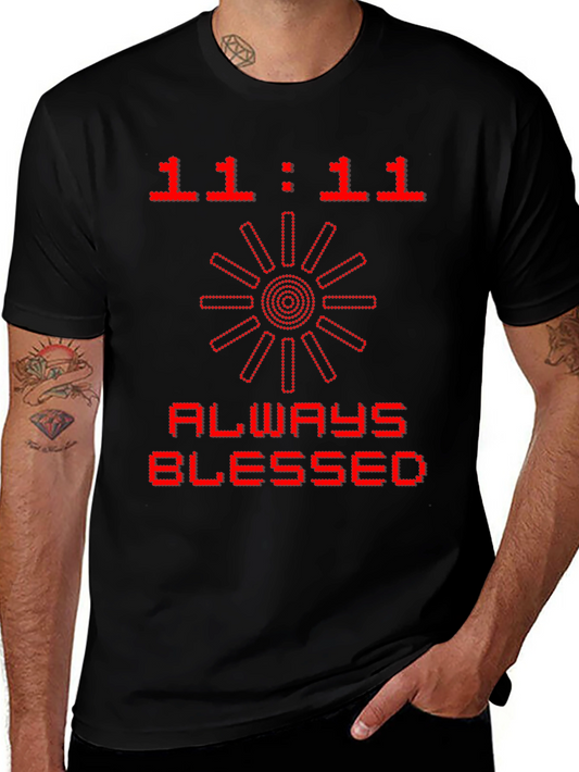 11:11 Always Blessed Graphic Tee - Black