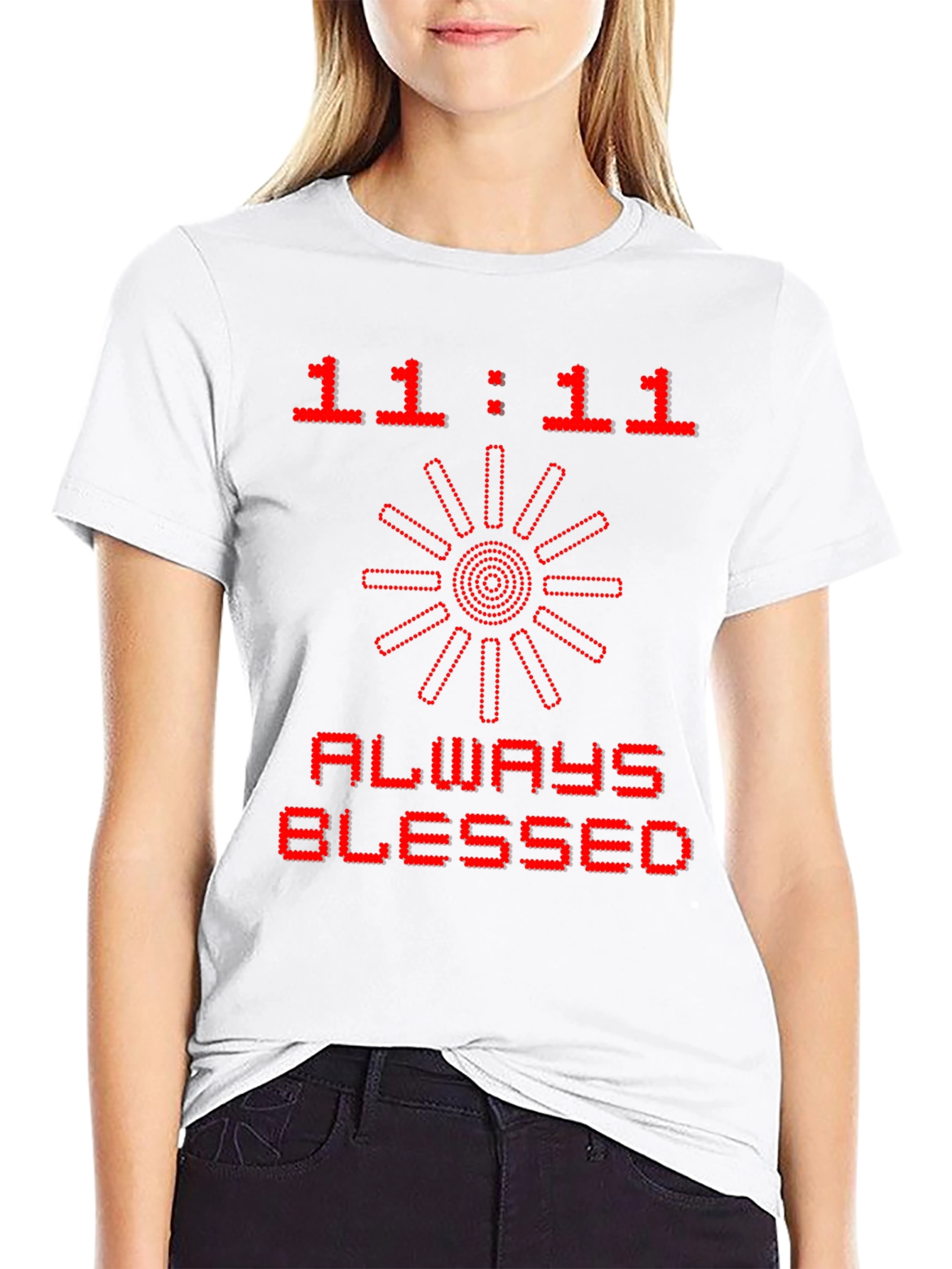11:11 Always Blessed Graphic Tee - Black