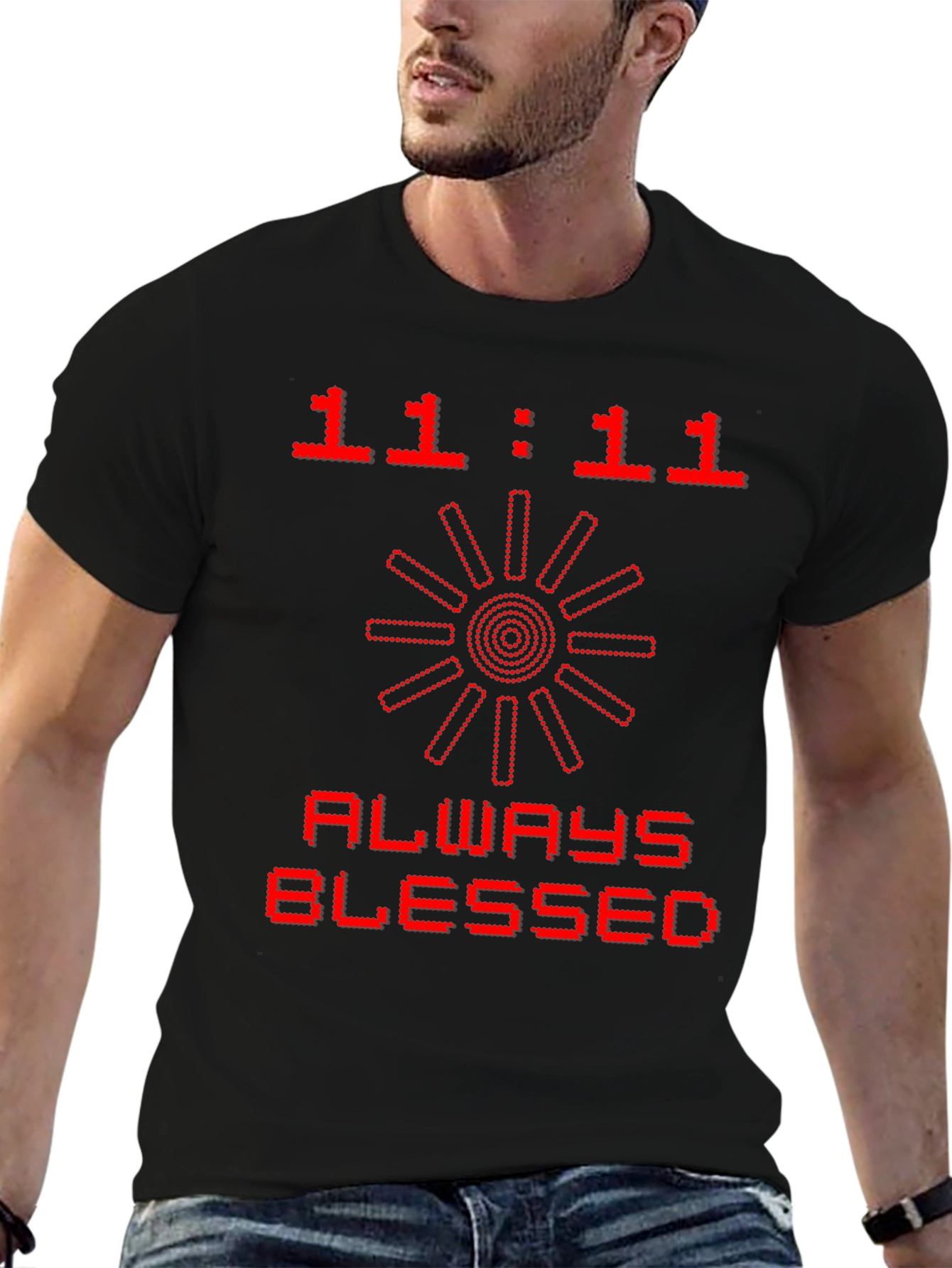 11:11 Always Blessed Graphic Tee - Black