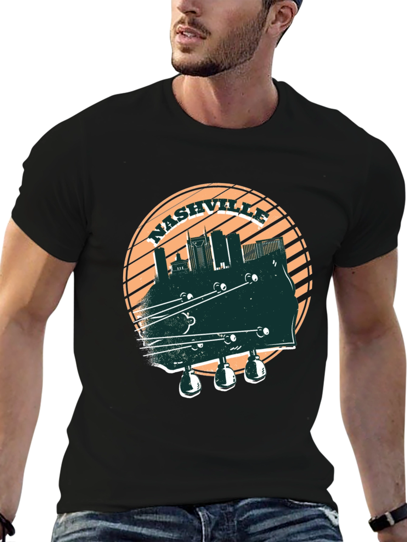 Nashville Skyline Guitar T-Shirt