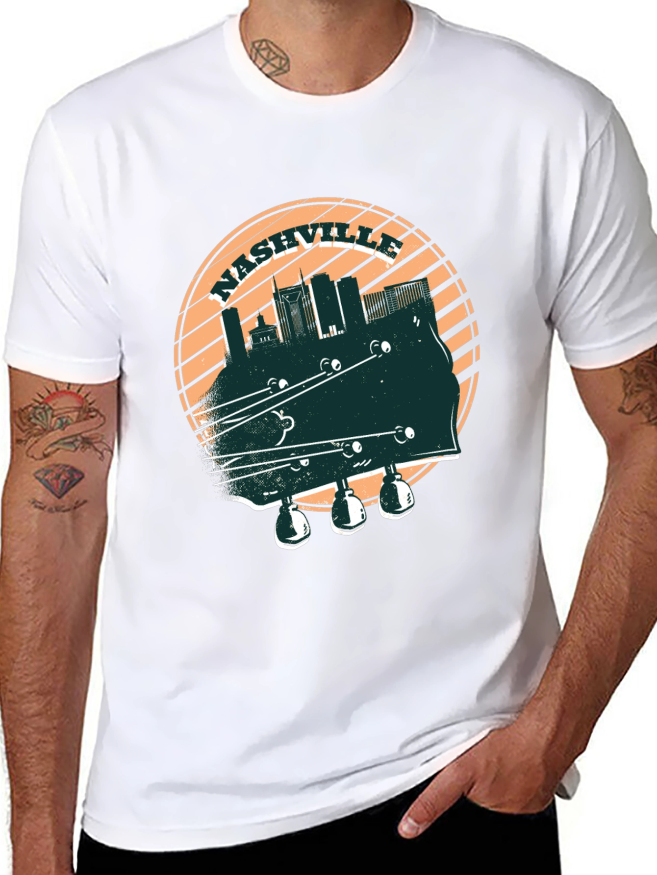 Nashville Skyline Guitar T-Shirt
