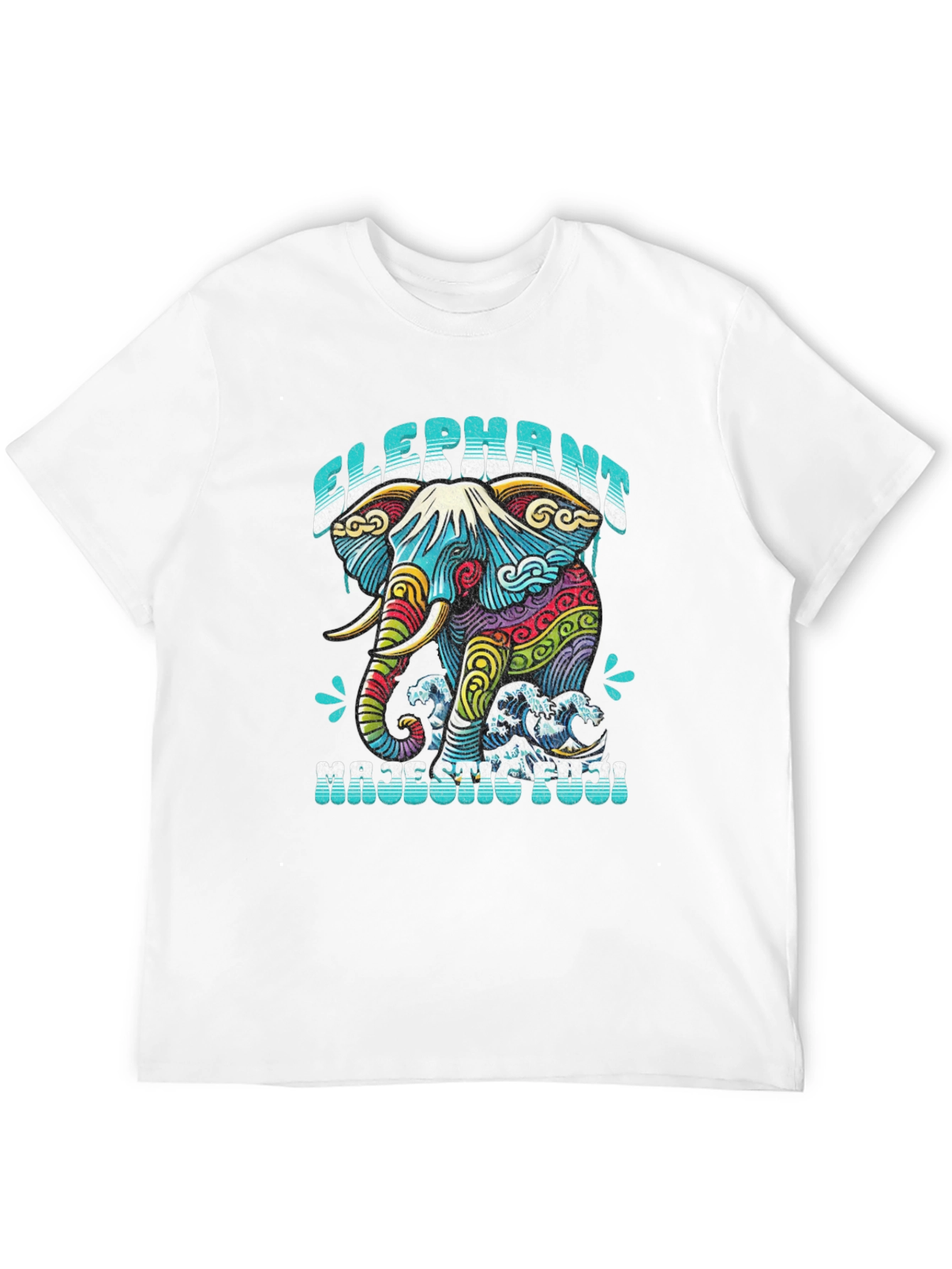 Elephant Majestic Fuji T-Shirt - Artistic Graphic Tee