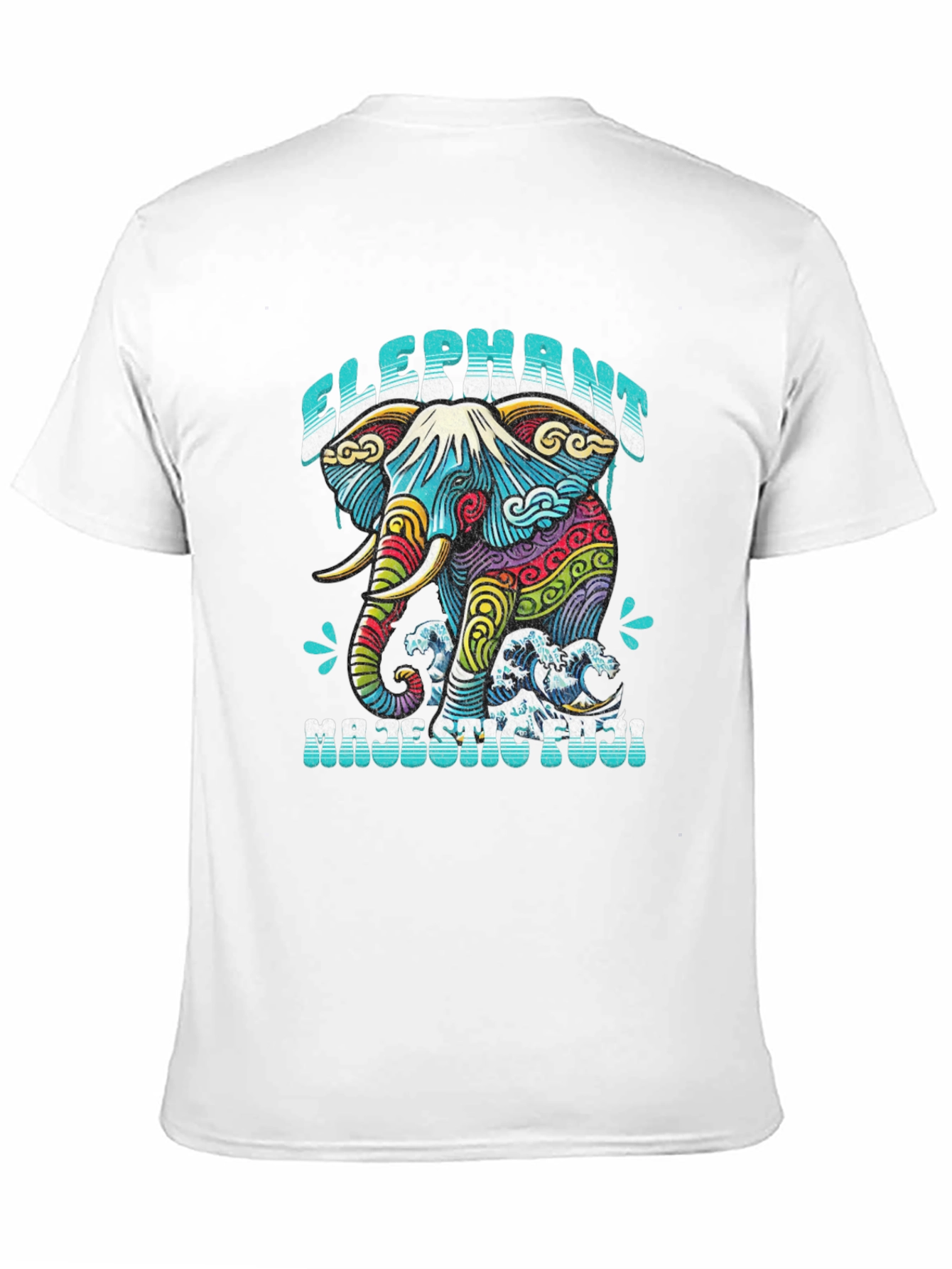 Elephant Majestic Fuji T-Shirt - Artistic Graphic Tee