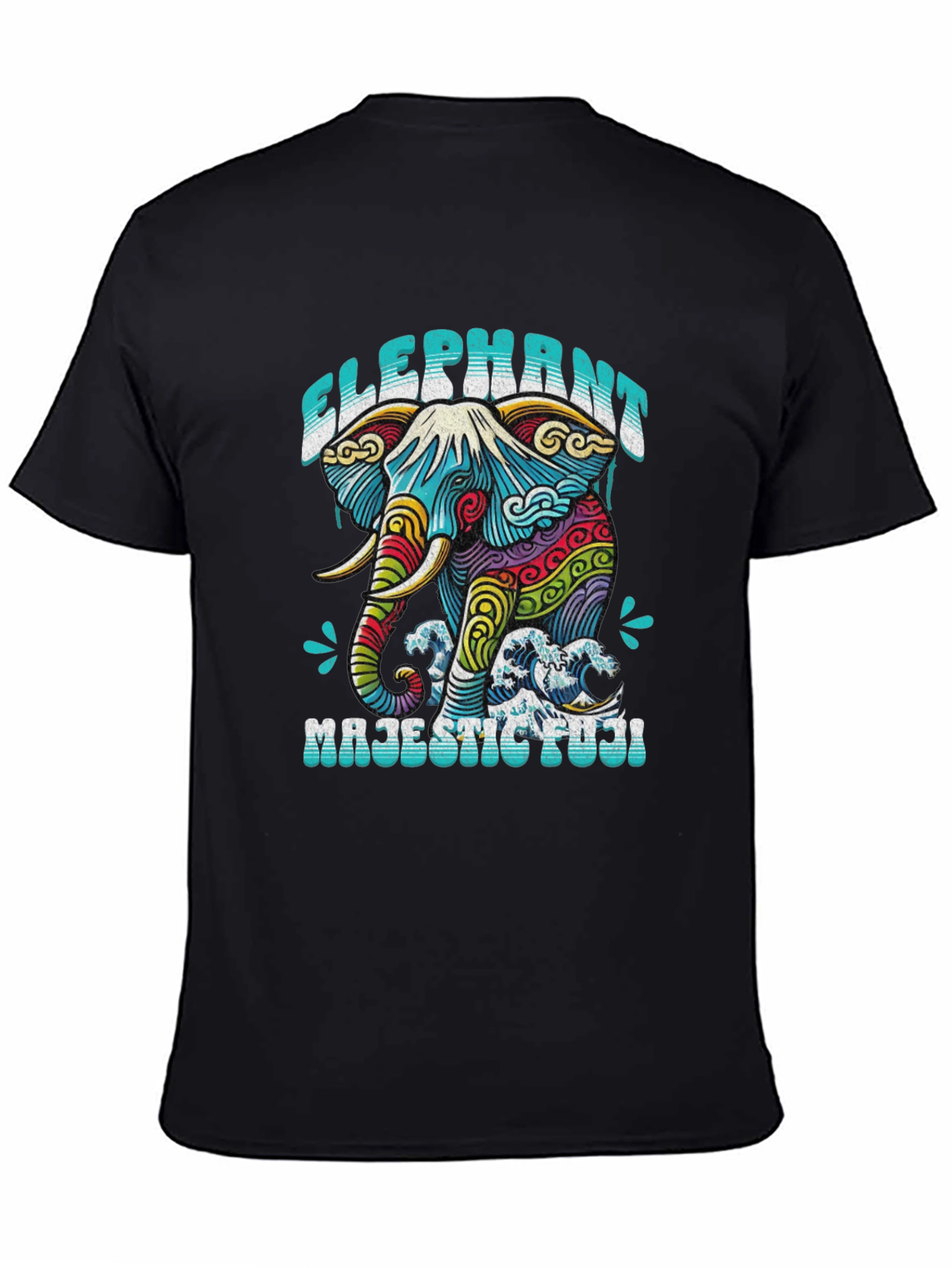 Elephant Majestic Fuji T-Shirt - Artistic Graphic Tee