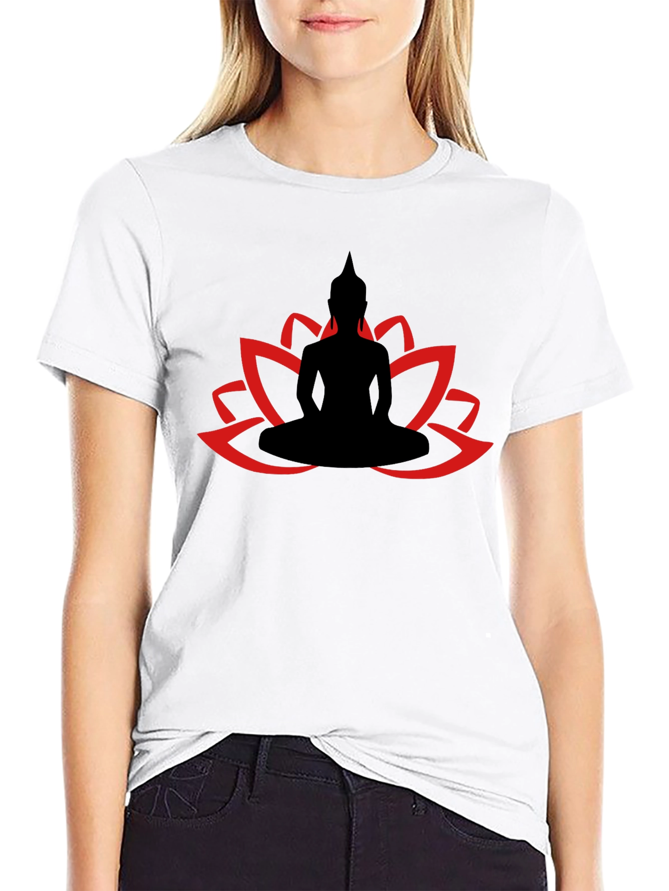 Buddha Lotus Graphic Tee - Relaxed Fit Cotton T-Shirt