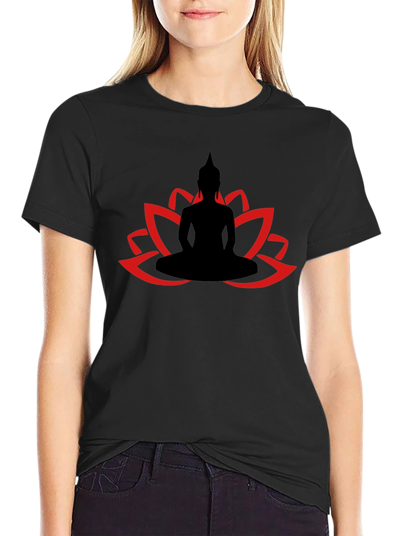 Buddha Lotus Graphic Tee - Relaxed Fit Cotton T-Shirt