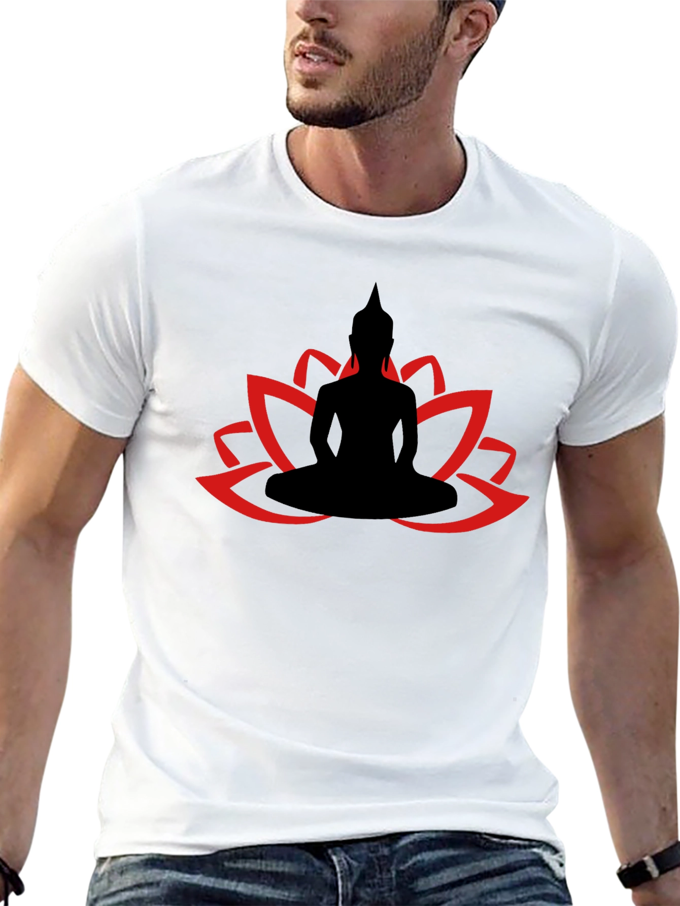 Buddha Lotus Graphic Tee - Relaxed Fit Cotton T-Shirt