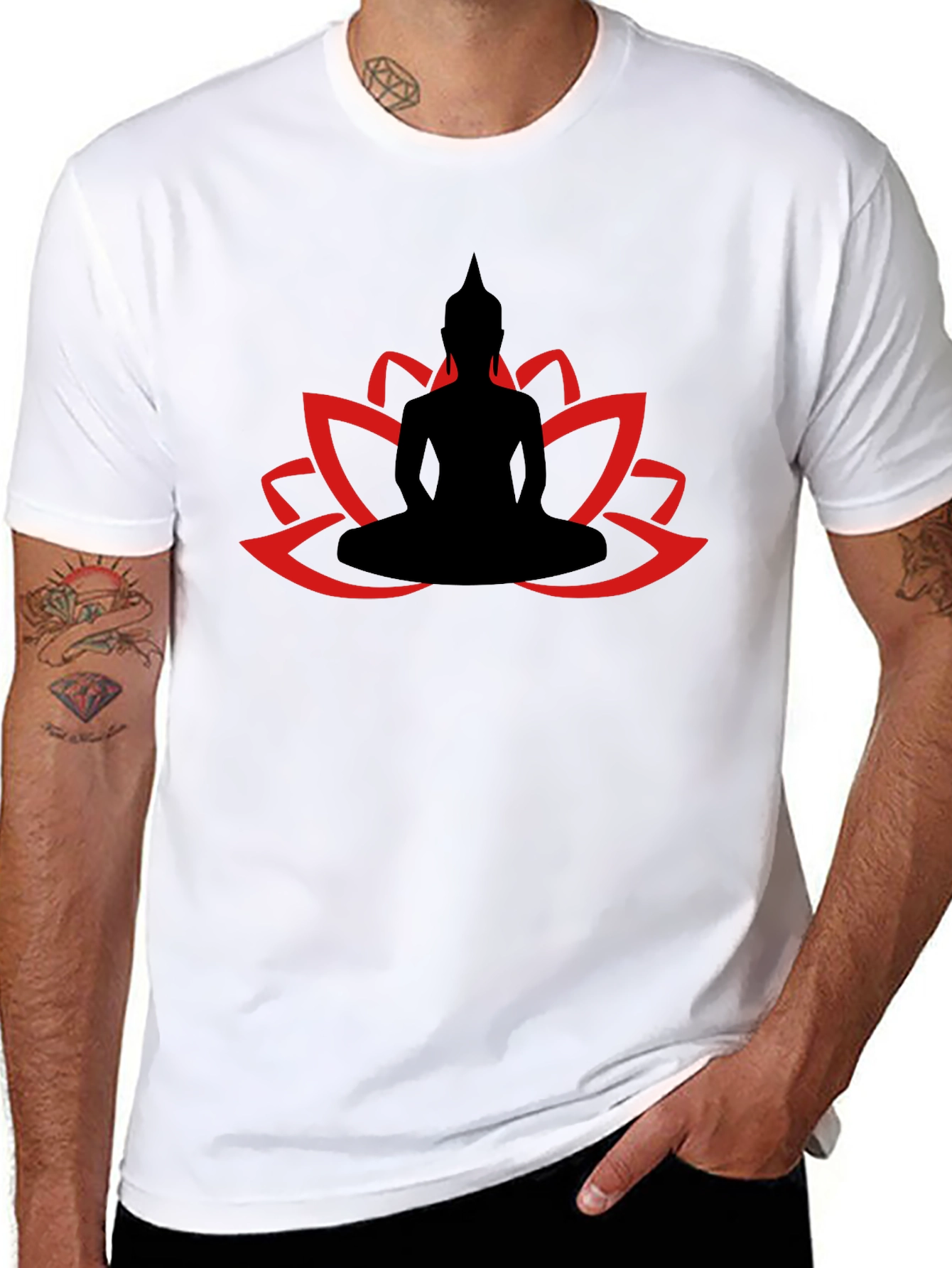 Buddha Lotus Graphic Tee - Relaxed Fit Cotton T-Shirt