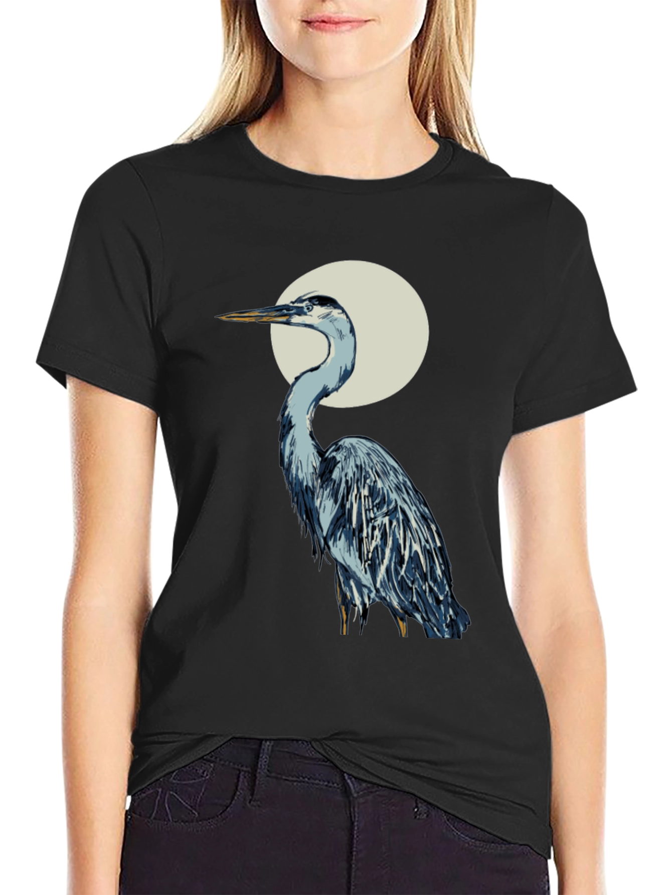 Heron Graphic Tee - Stylish Bird T-Shirt