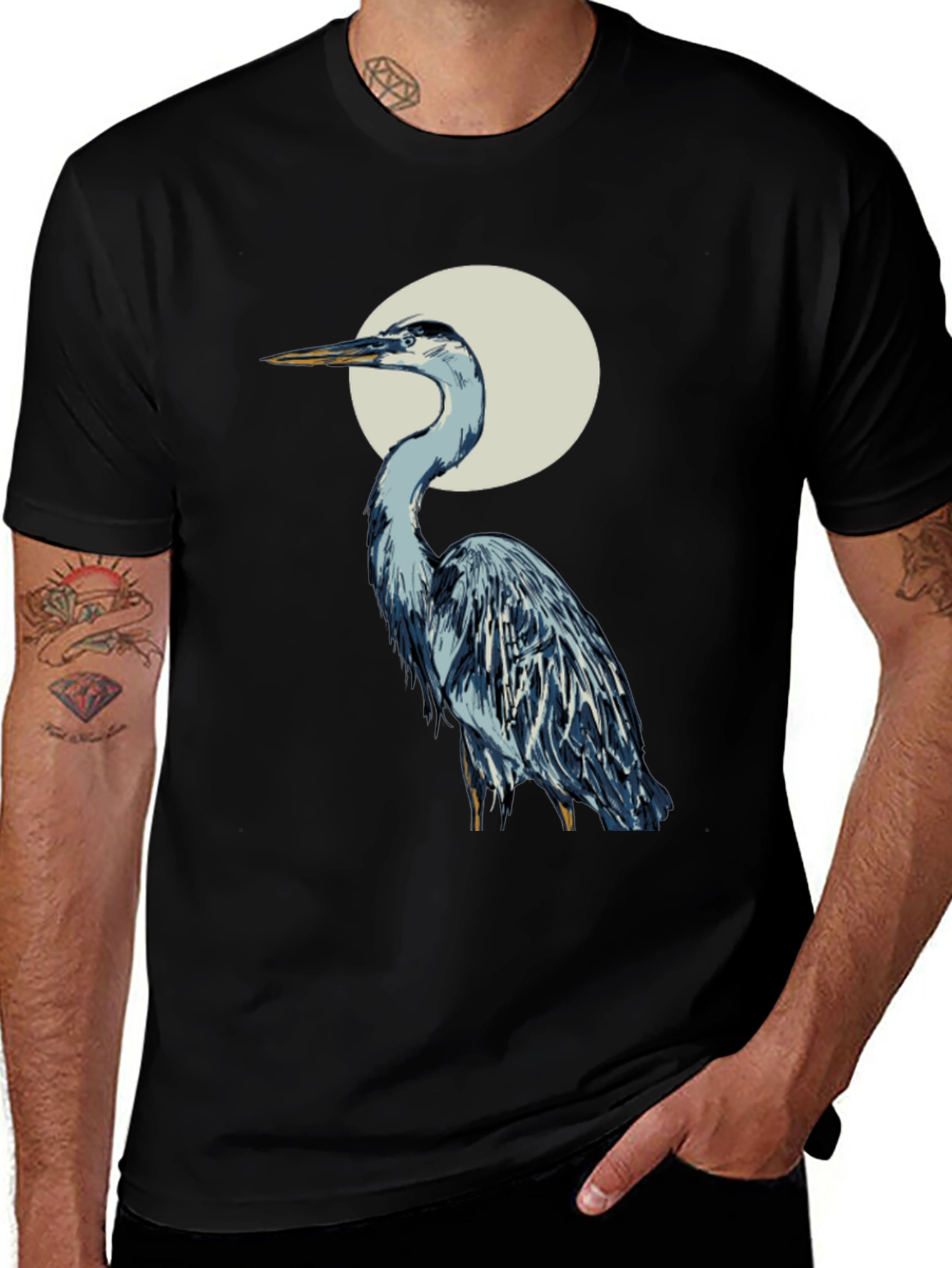 Heron Graphic Tee - Stylish Bird T-Shirt