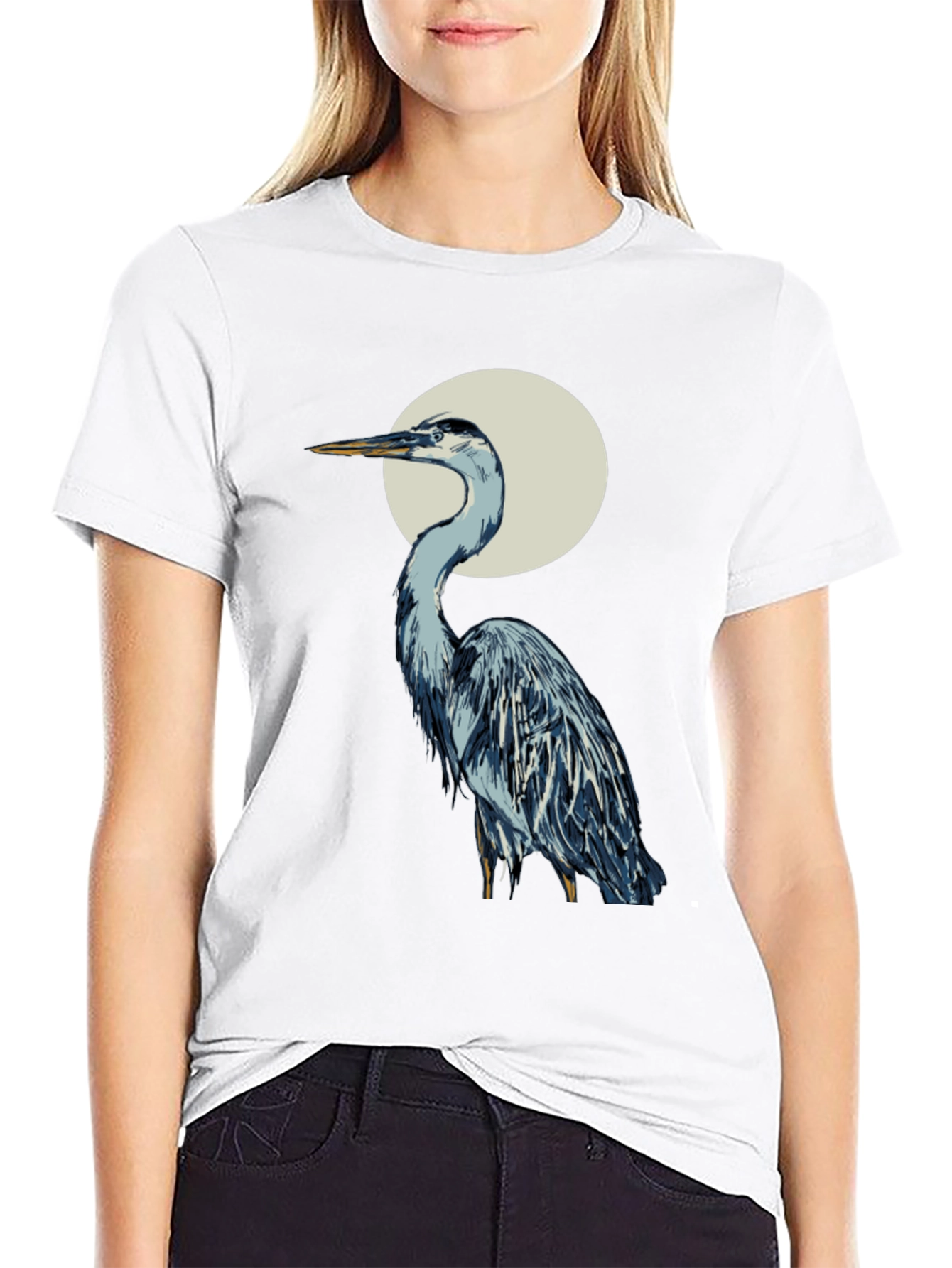 Heron Graphic Tee - Stylish Bird T-Shirt