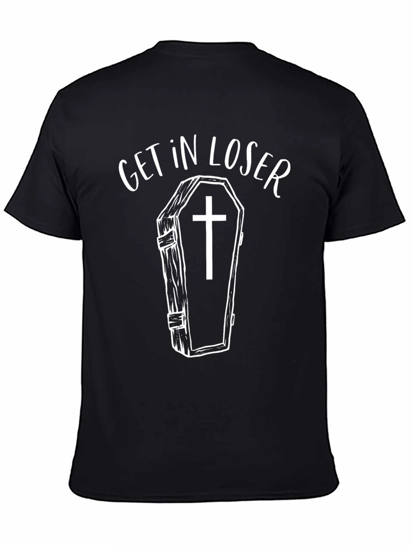 Get In Loser Coffin Graphic Tee - Black T-Shirt