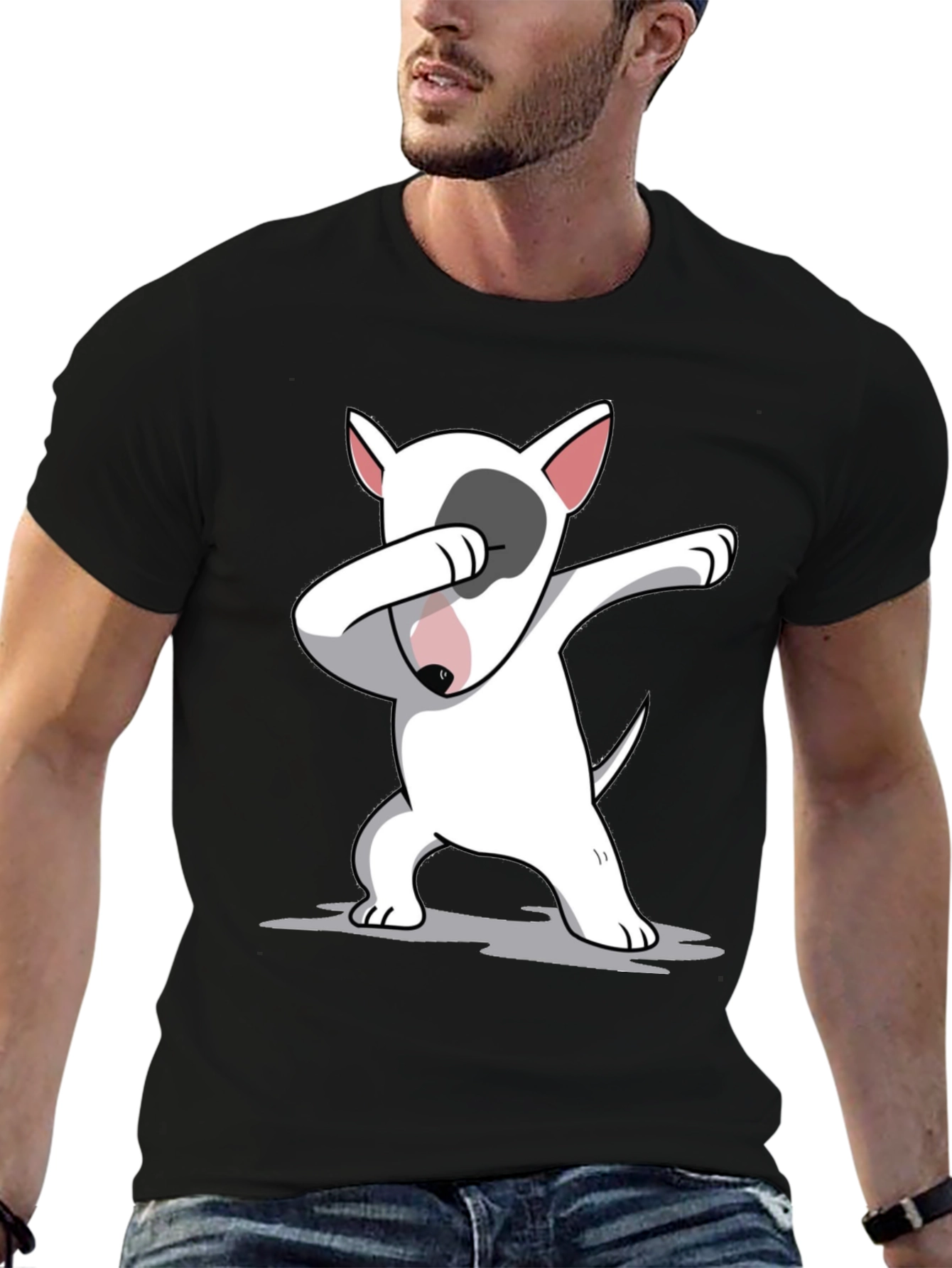 Dabbing Bull Terrier Black T-Shirt