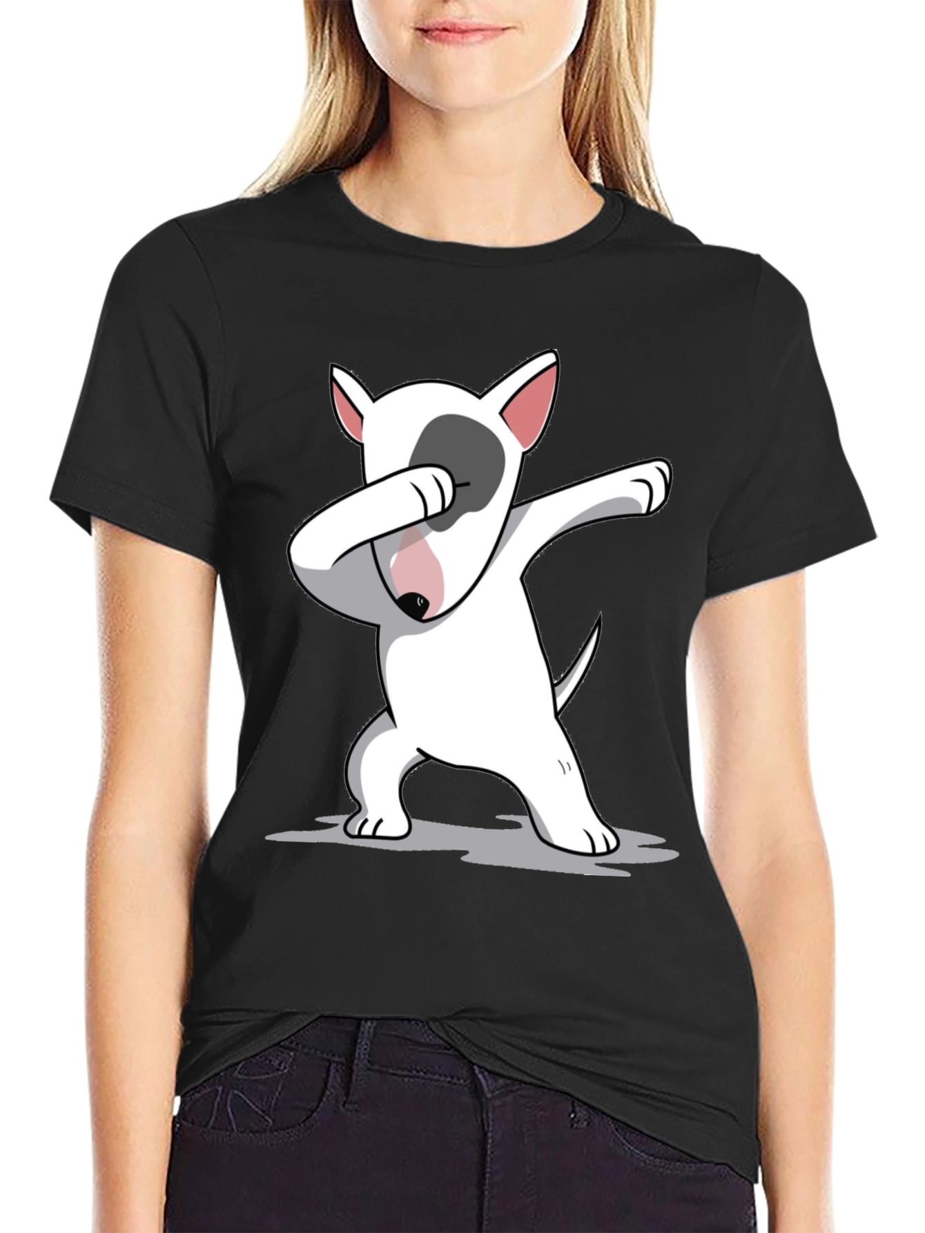 Dabbing Bull Terrier Black T-Shirt