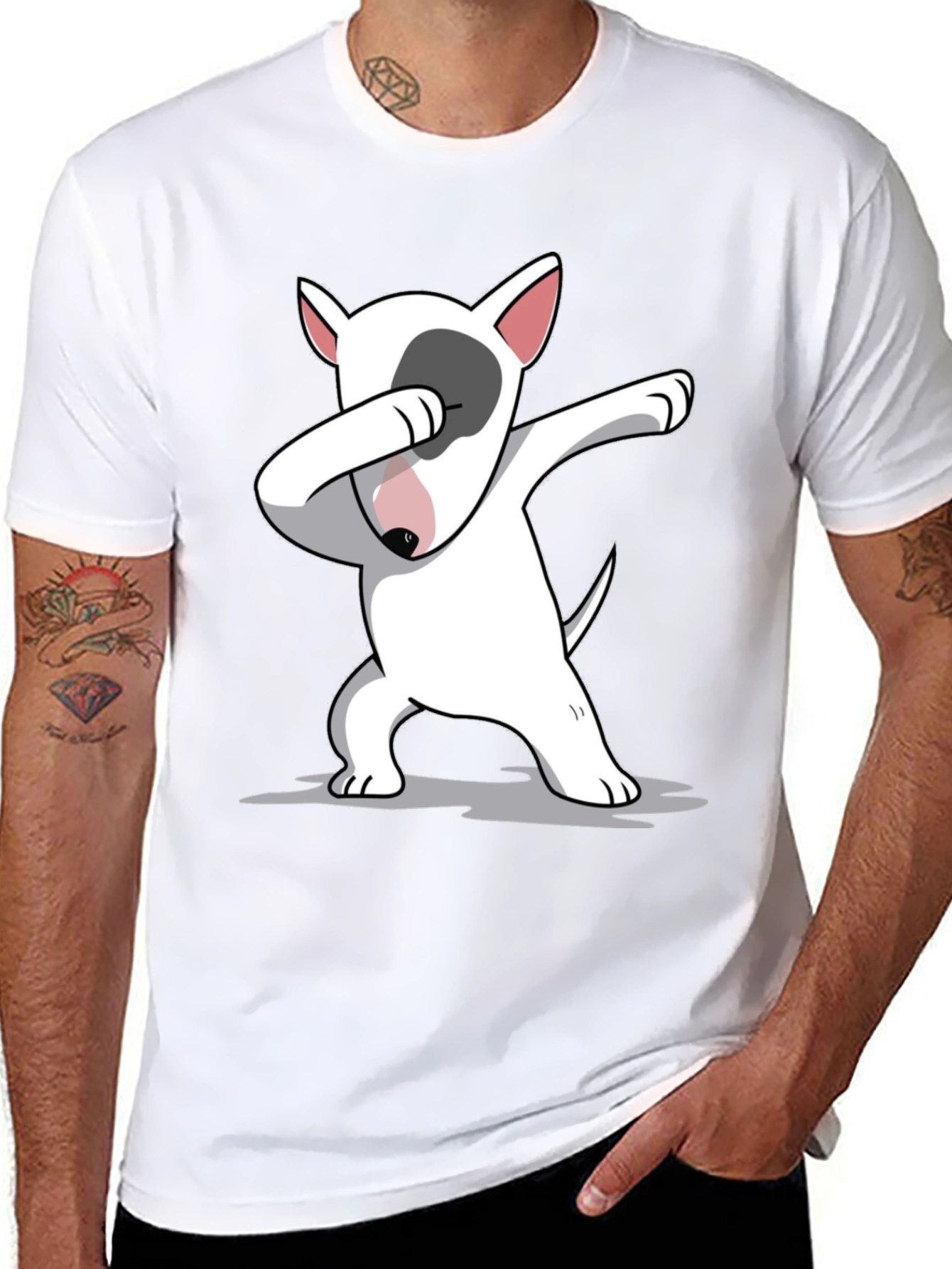 Dabbing Bull Terrier Black T-Shirt
