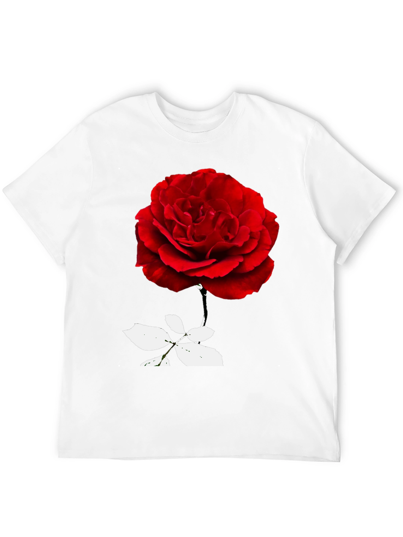 Red Rose Graphic Black T-Shirt