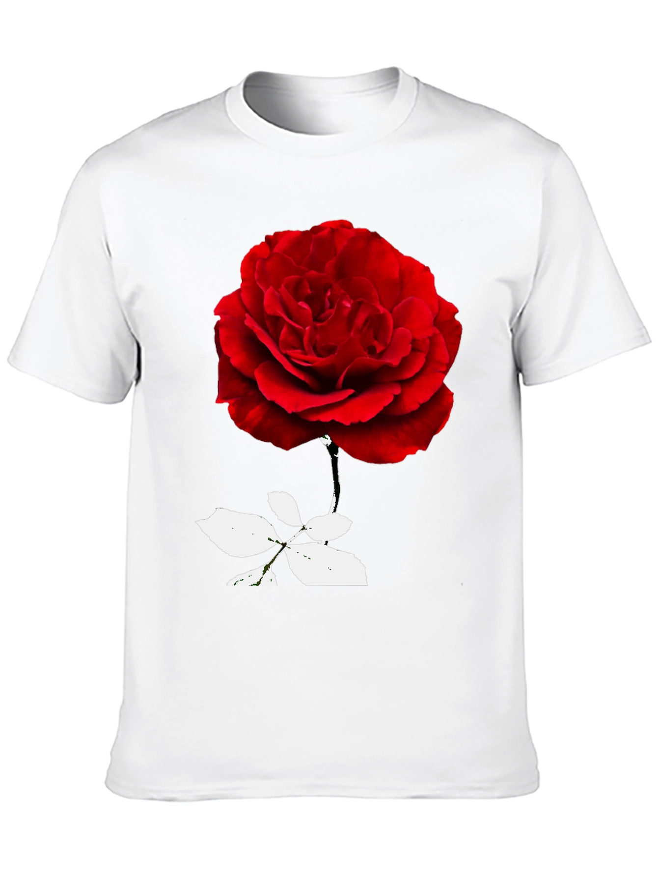 Red Rose Graphic Black T-Shirt