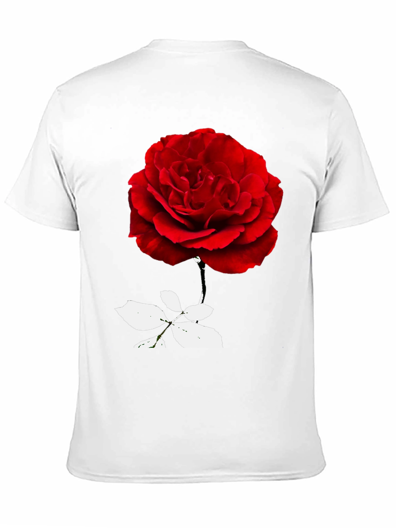 Red Rose Graphic Black T-Shirt